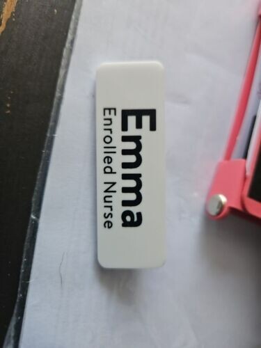 Custom Pastel Colour White Metallic Name Badge Tag Pin Fastener Magnet Staff ID