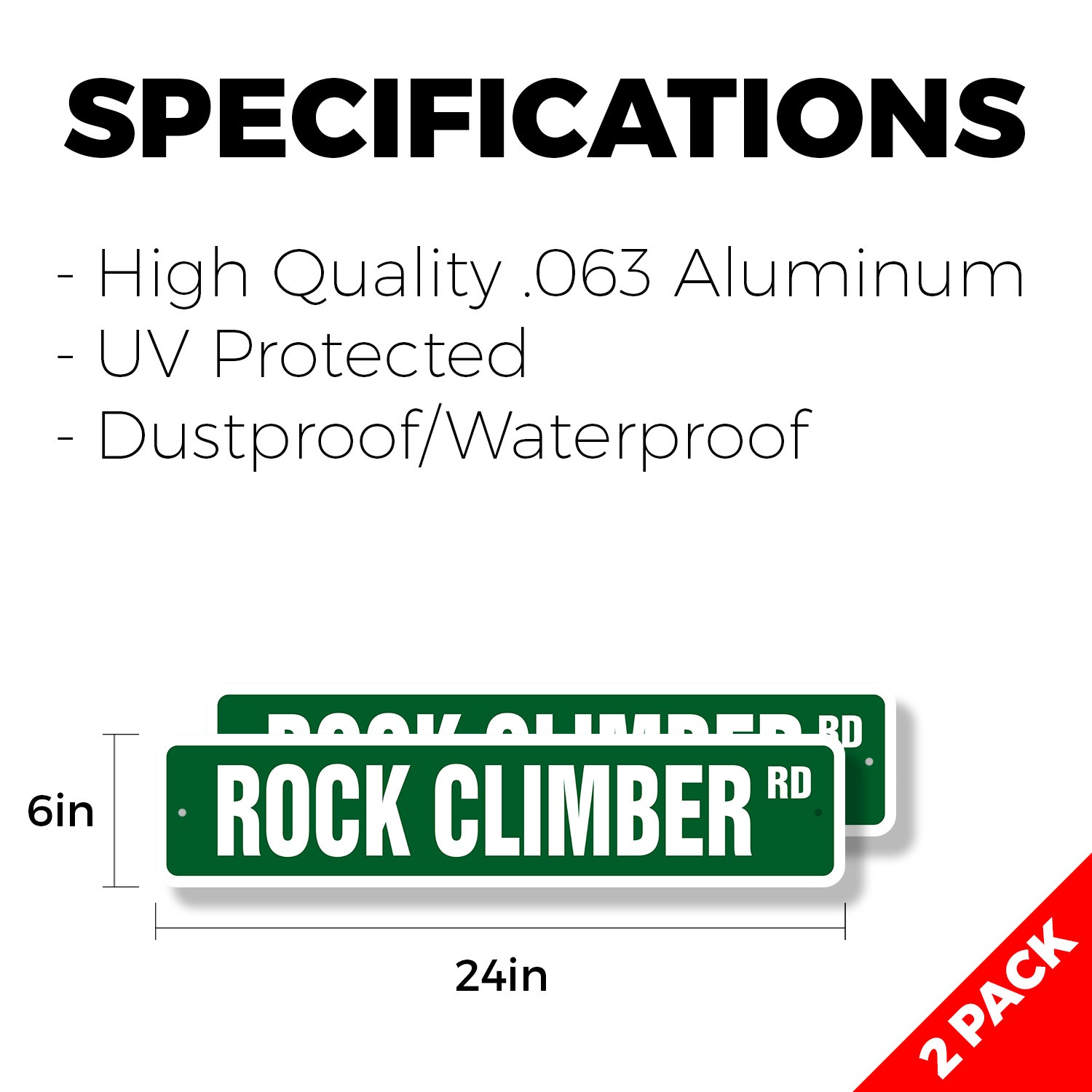 ROCK CLIMBER Street Sign (2 Pack) climbing holds harness mountain hill