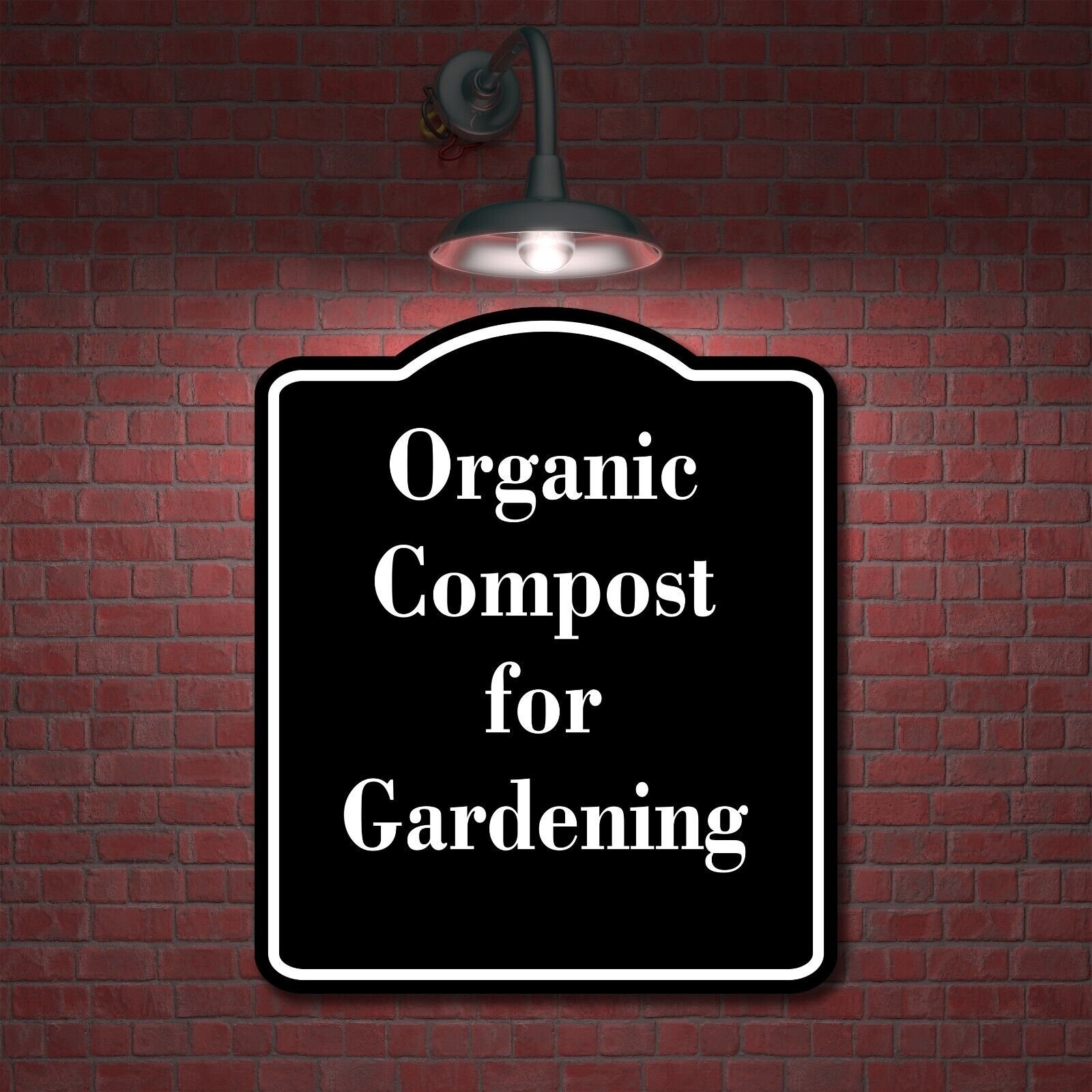Organic Compost For Gardening BLACK Aluminum Composite Sign