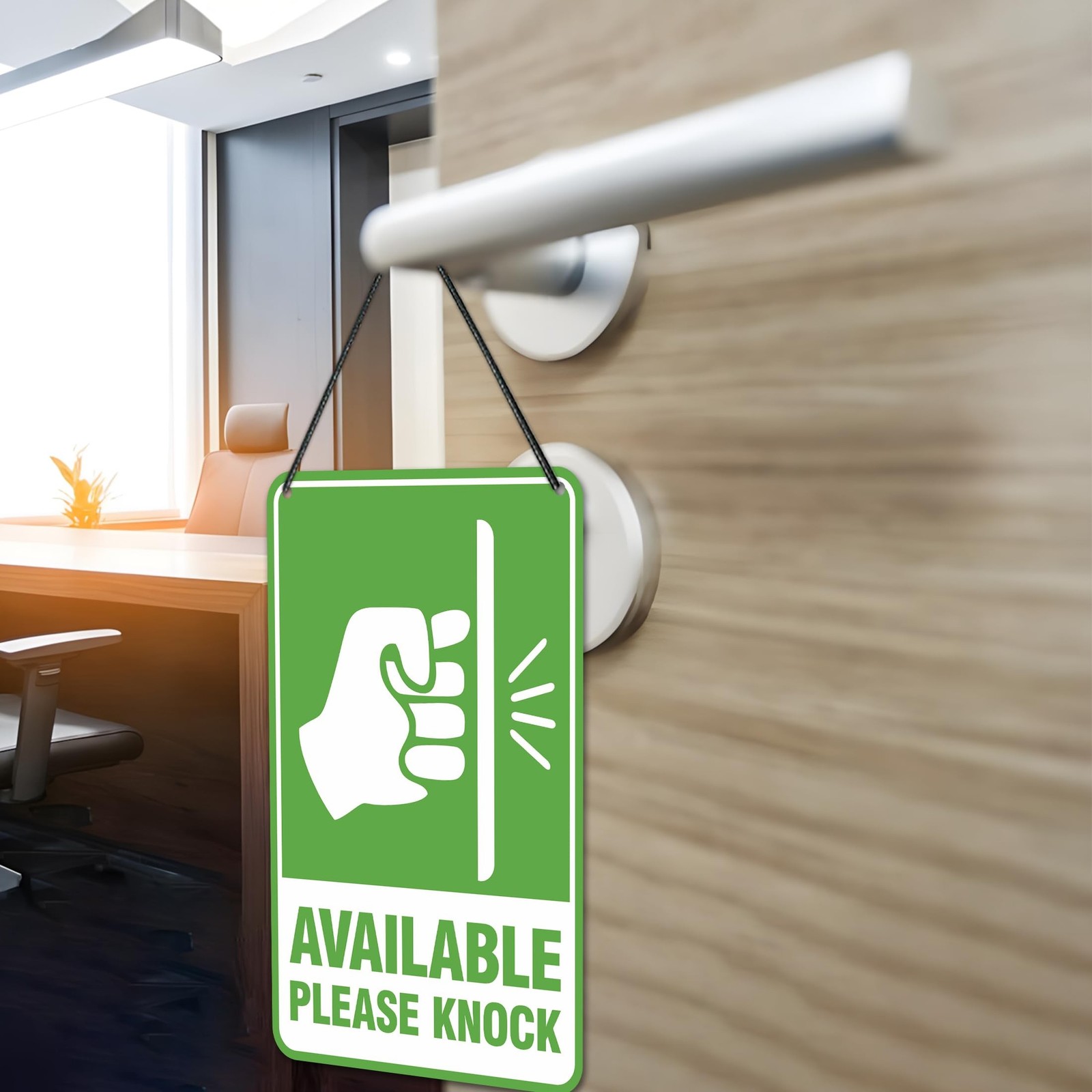 Do Not Disturb Door Hanger Sign, Available Please Knock Sign, Double-Sided PV…