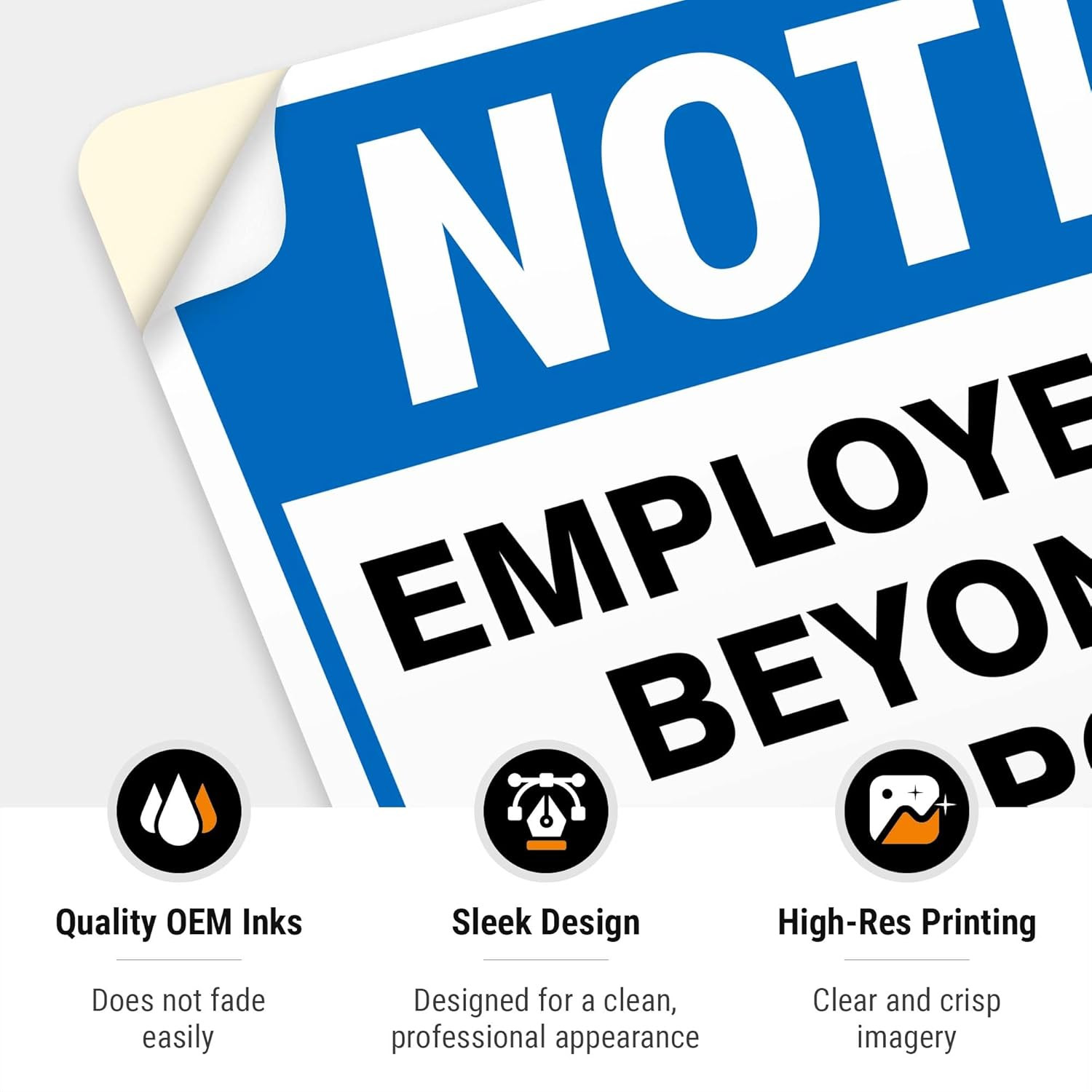 2pc Employees Only Door Sign Set Weatherproof UV Protected Vinyl Decals USA Made