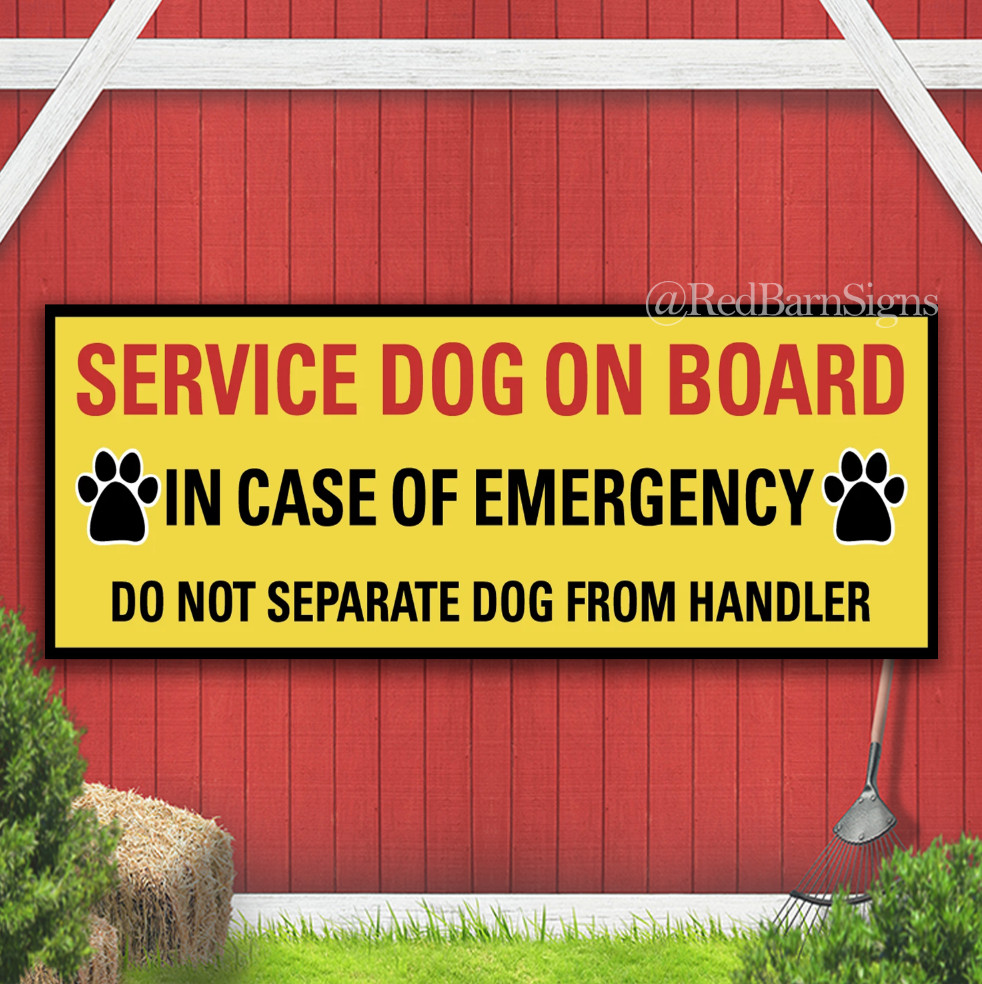 Service Dog on Board Indoor Outdoor Banner Sign with grommets