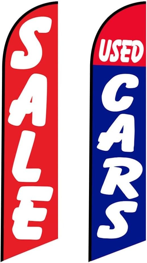 Car Auto Dealer Swooper Flutter Feather Flags 2 pack-SALE (Red)-Used Cars