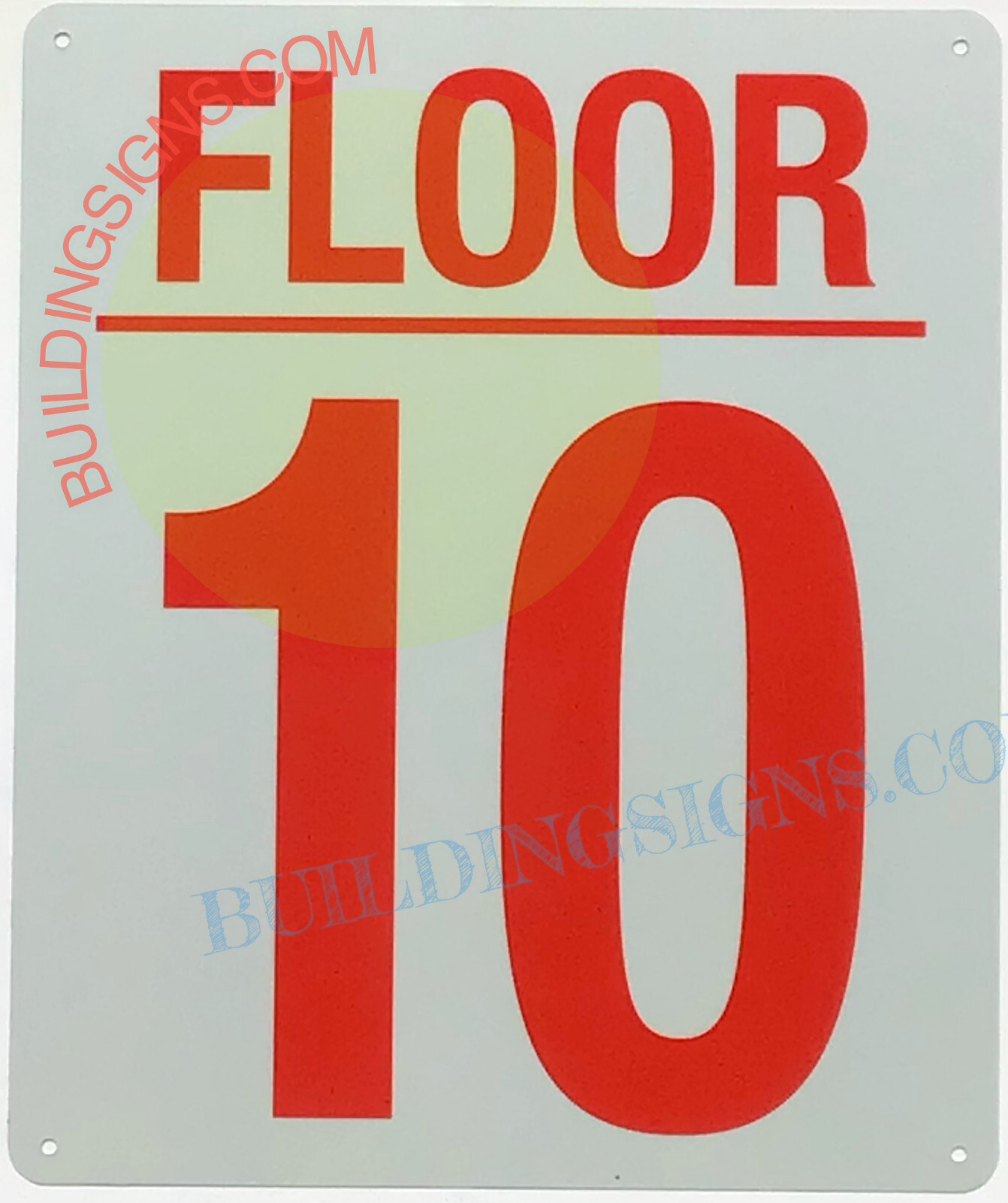 10 FLOOR SIGN (10×12, White, Aluminum)