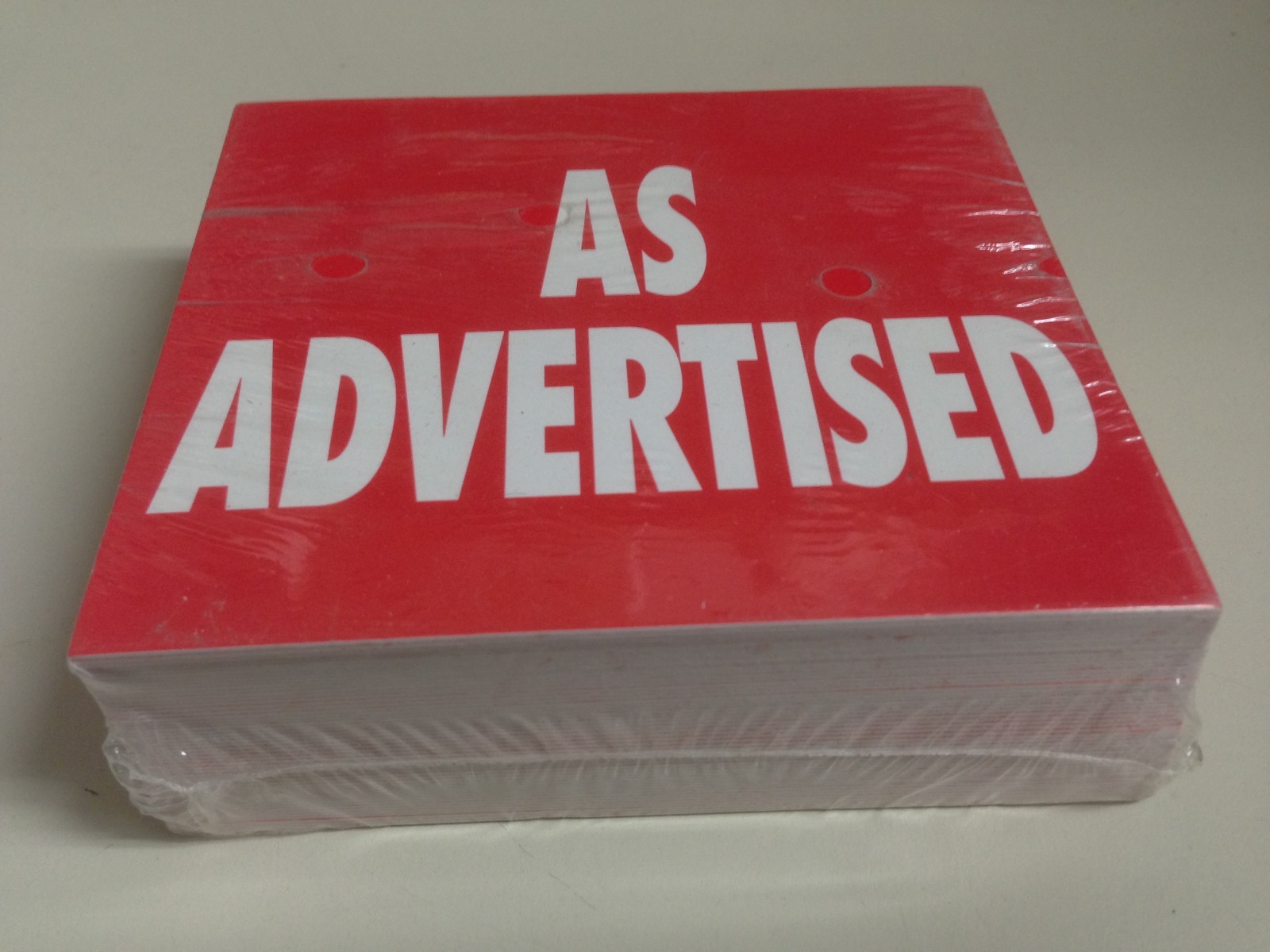 AS ADVERTISED Cardboard sign cards 100 count red and white 4-1/4&Prime; x 3-5/8&Prime;