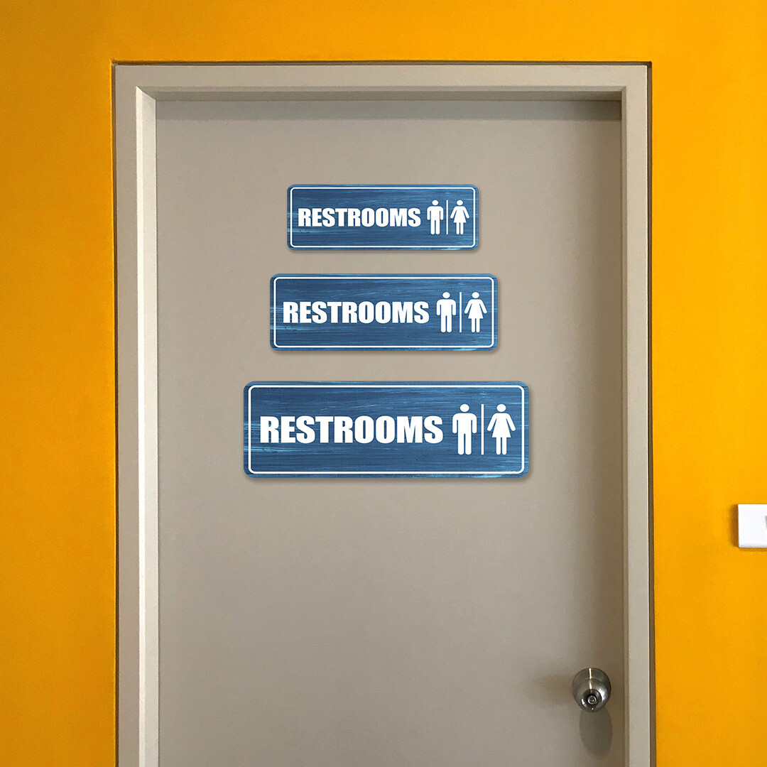 Standard Plus Restrooms Wall or Door Sign | Office Public Signage