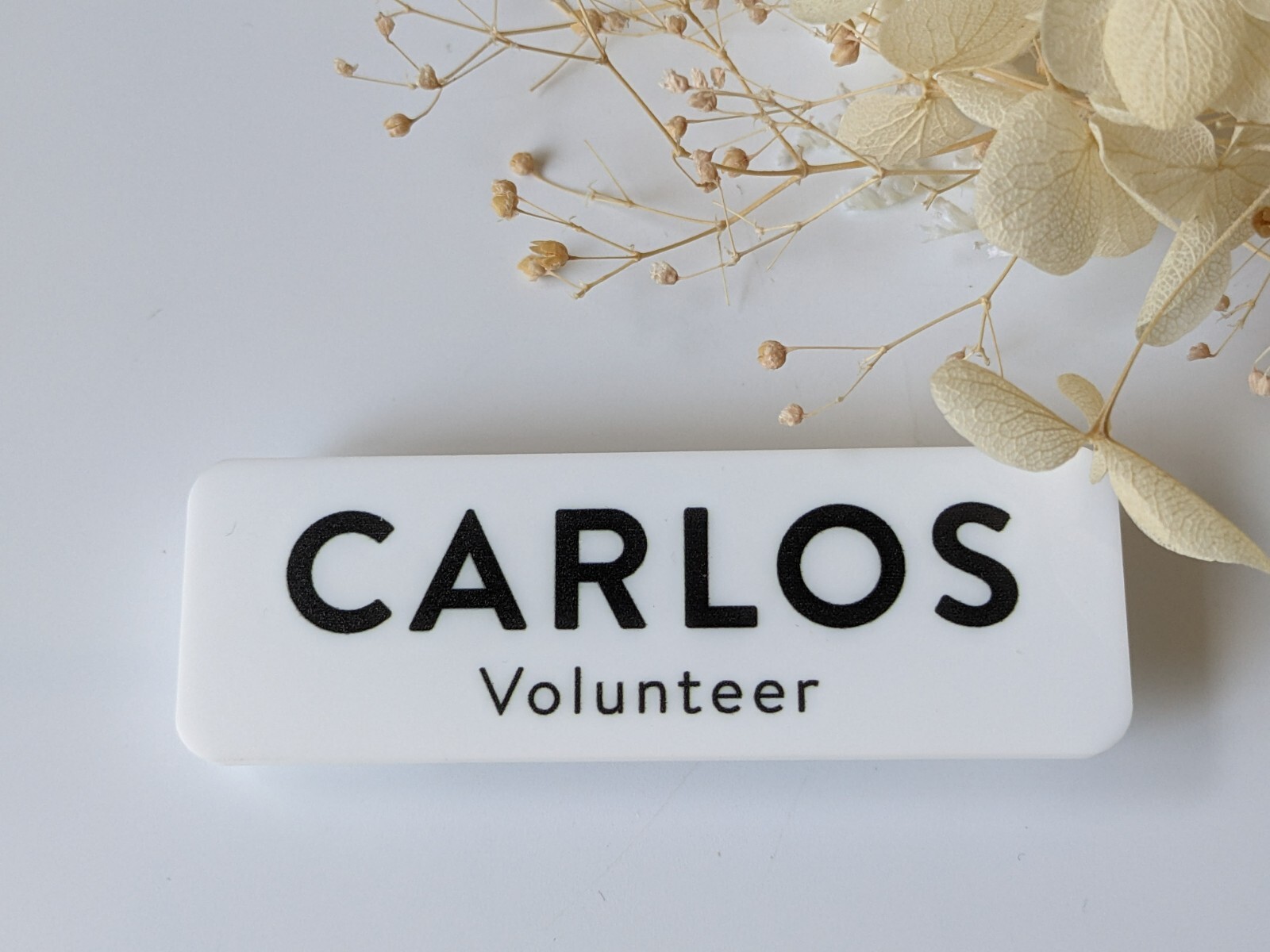 Custom Pastel Colour White Metallic Name Badge Tag Pin Fastener Magnet Staff ID