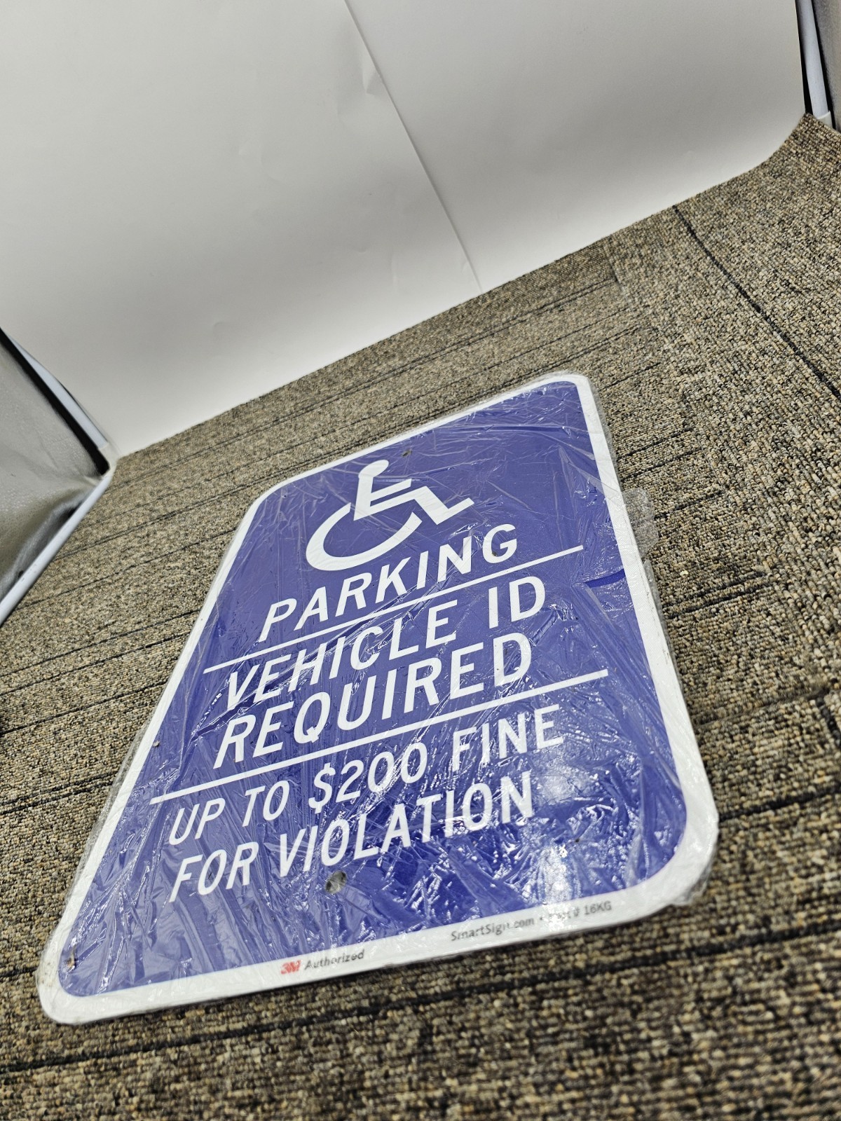 SmartSign 16KG Handicapped Parking Vehicle ID Required Up to $200 Fine