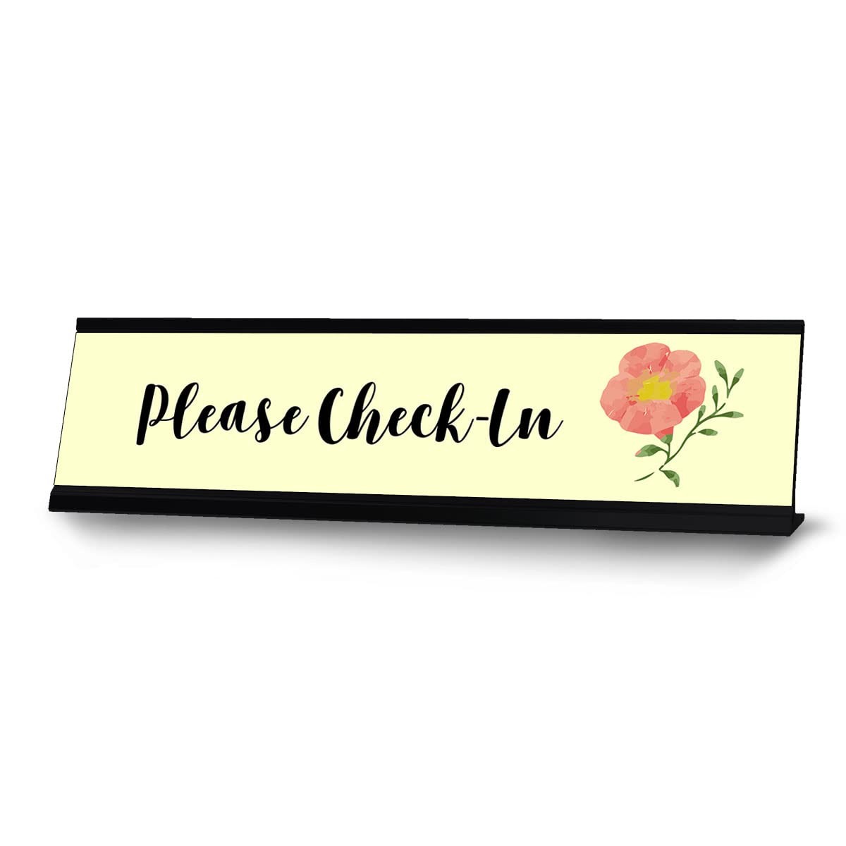 Please CheckIn Designer Desk Sign 2×8 Inch Professional Office Plaque