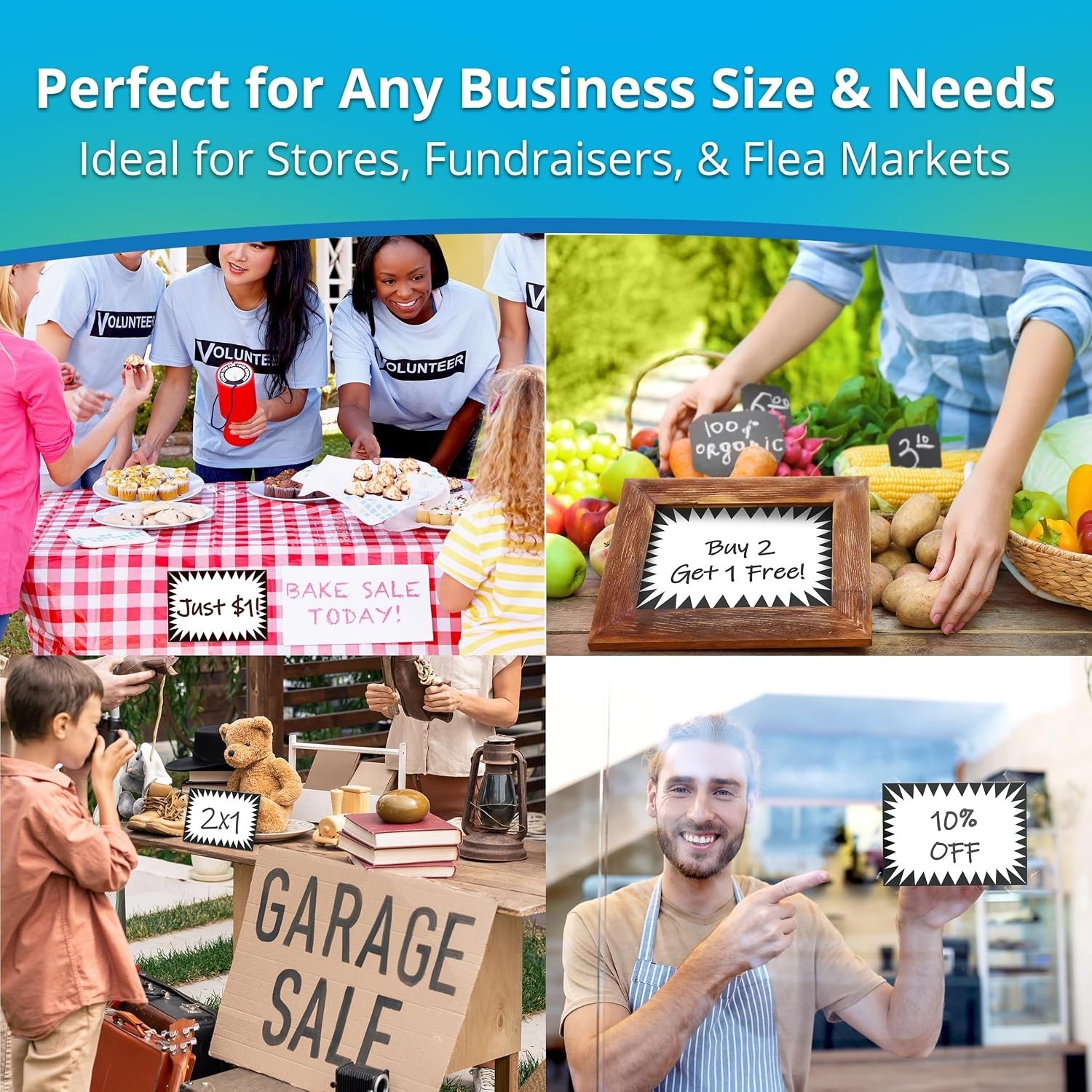 60 Pack White Sign Price Bursts 4×6 Inches Signage for Sales Promotions Store…