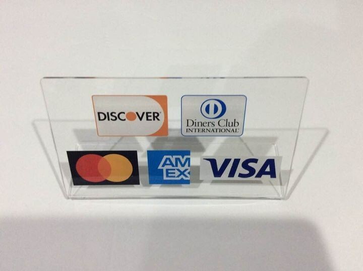 Credit card table sign