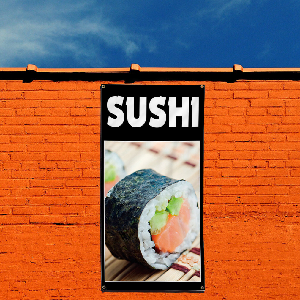 Vertical Vinyl Banner Multiple Sizes Sushi Food and Drink Restaurant and Food