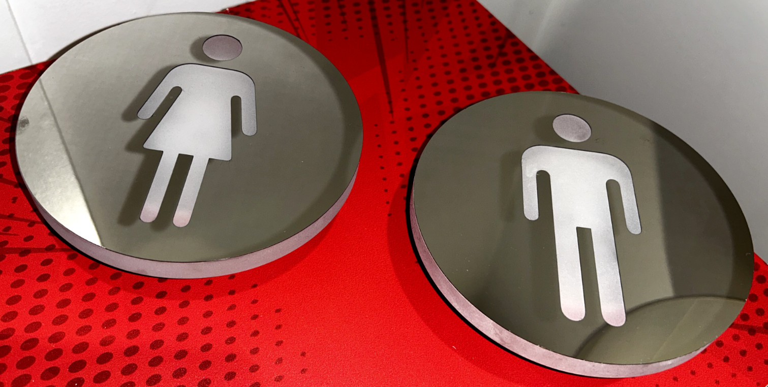 Illuminated Universal Male and Female Bathroom Signs – 6.25&Prime; round