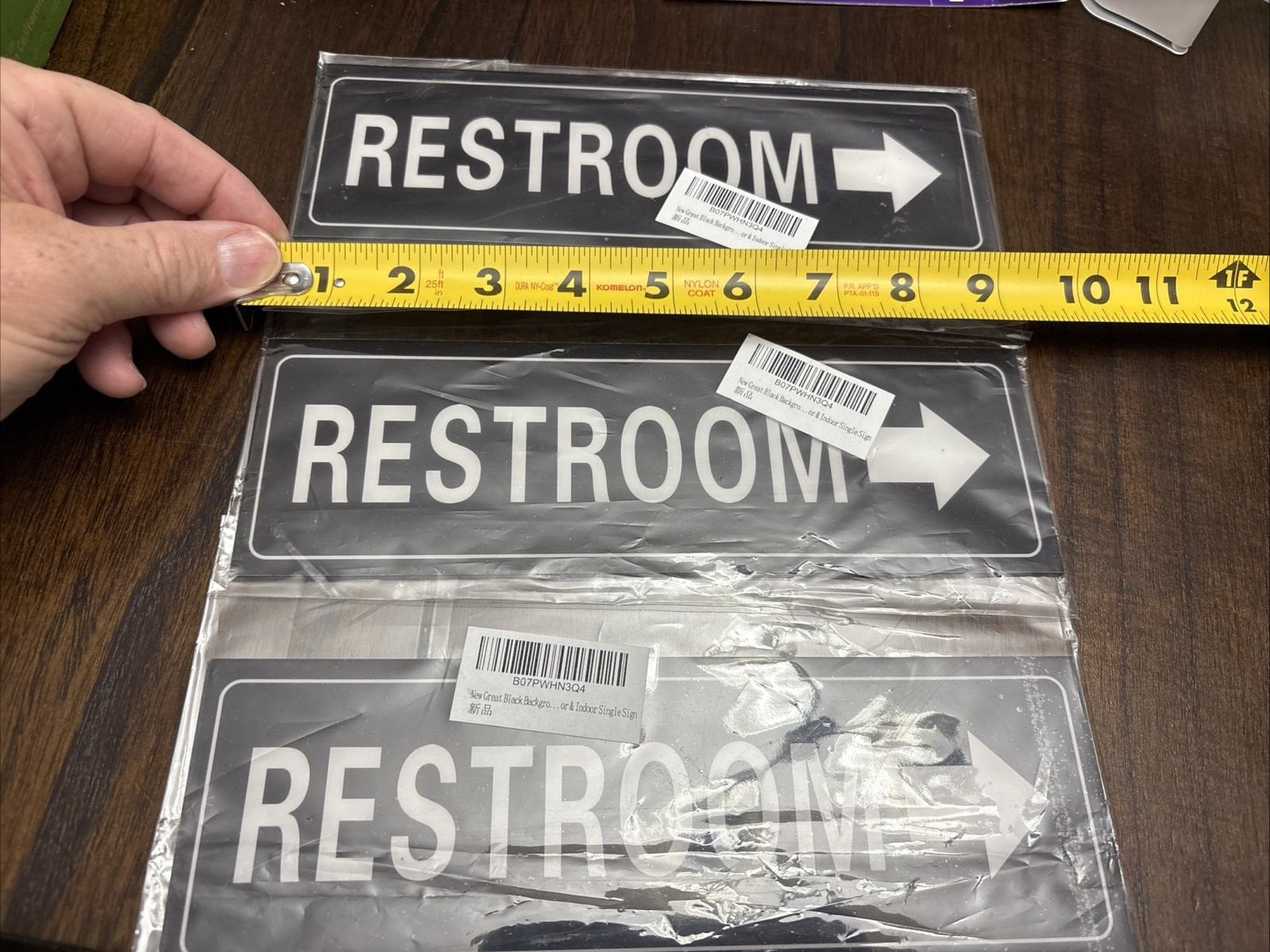 3x Restroom Sign Acrylic – 3” X 9” Double Sided Tape On Reverse