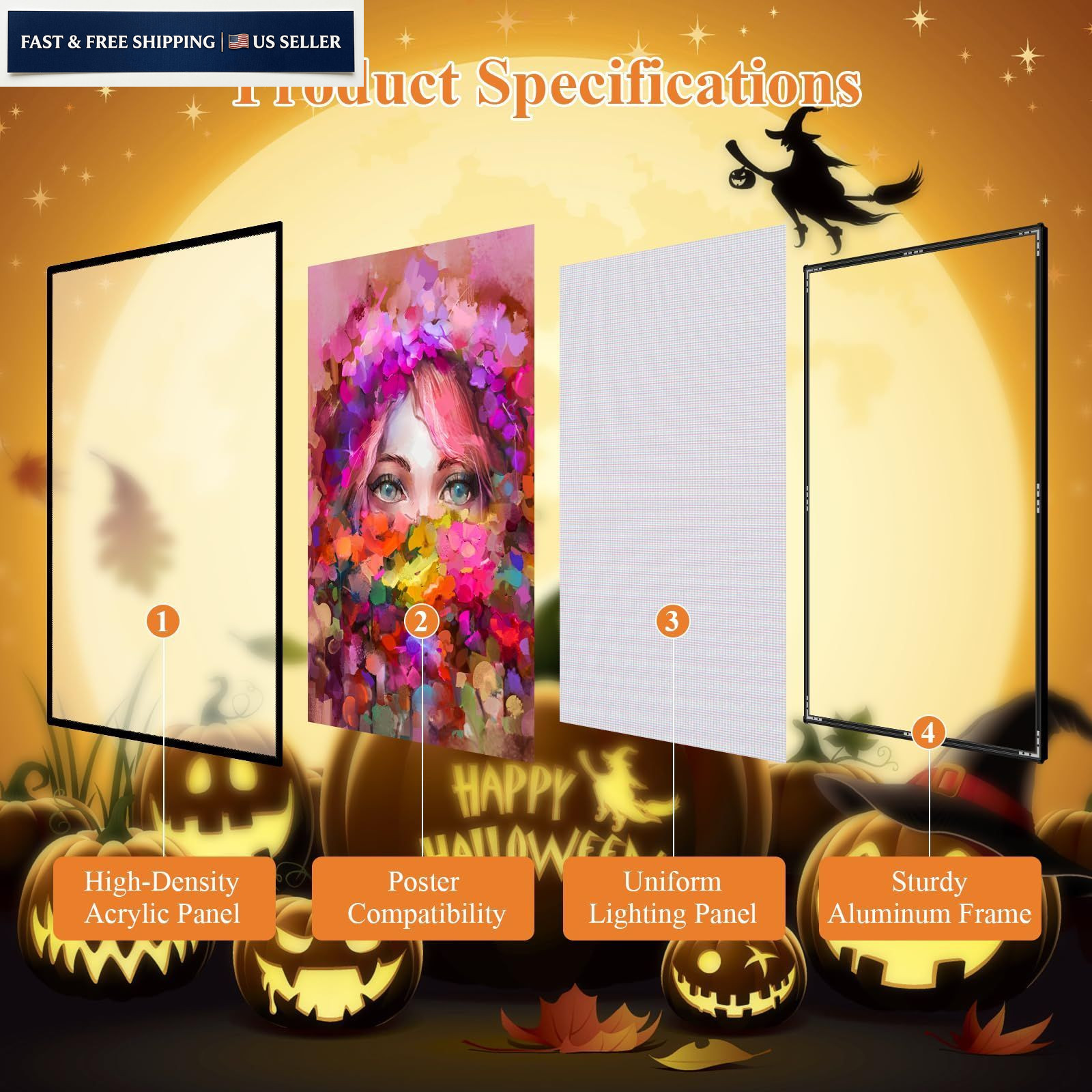 16×24 LED Light Box Frame Ultra Slim Backlit Movie Poster Wall Art Display Panel