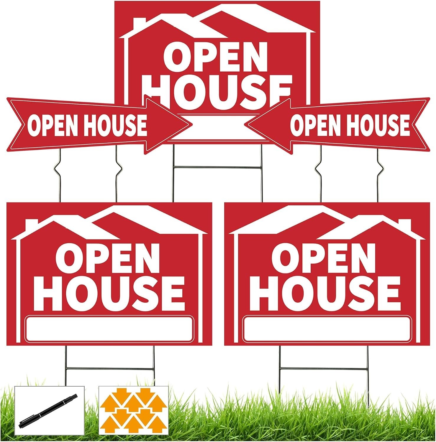 5 Pack Open House Signs, Open House Sign for Real Estate – 17&Prime;x12&Prime; Double Sid…