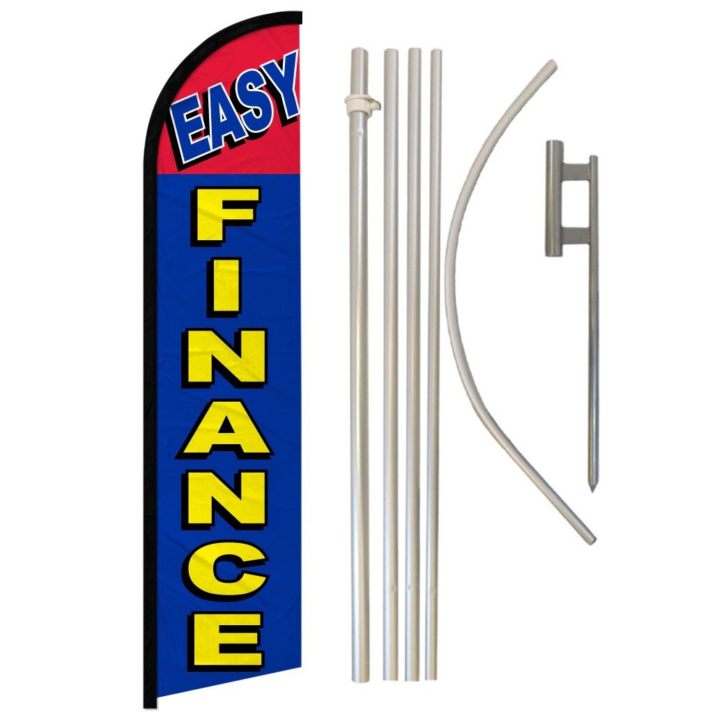 Easy Finance Windless Banner Swooper Advertising Flag Kit Financing Dealership