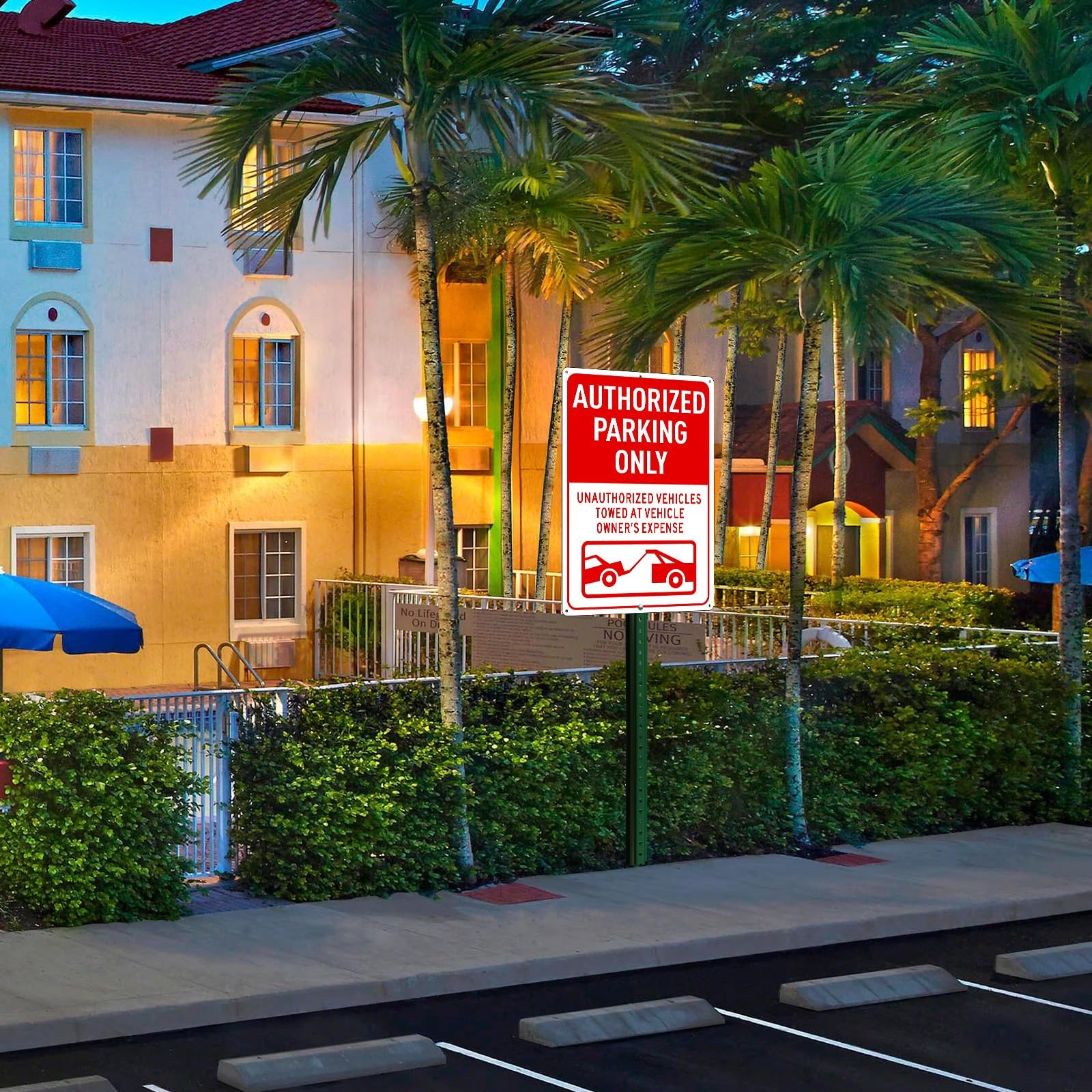 2 PCS Authorized Parking Only Sign Unauthorized Vehicles Towed 14×10 Inch Metal