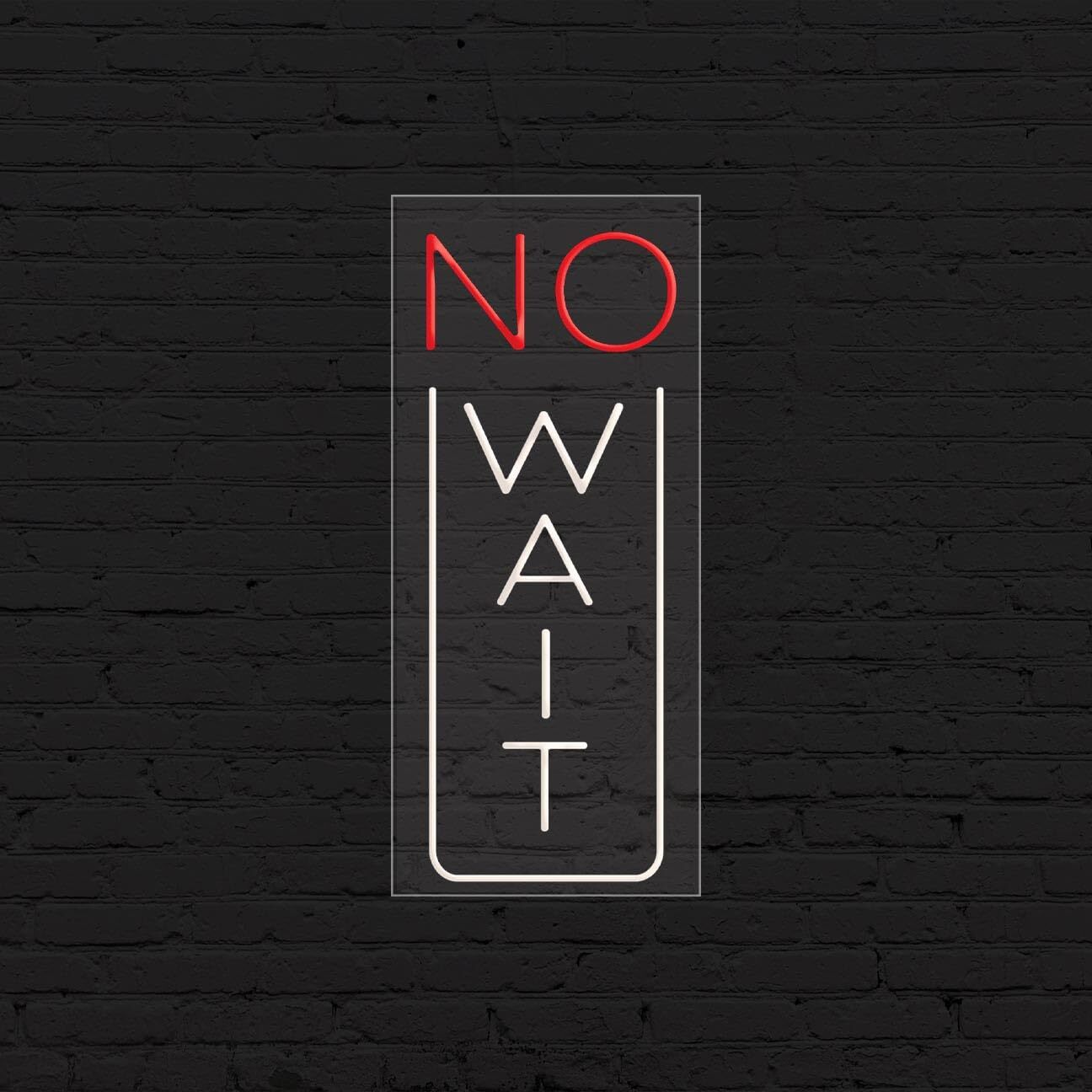 No Wait Sign for Business Displays | LED Flex Neon | 13&Prime;W x 32&Prime;H x 1&Prime;D