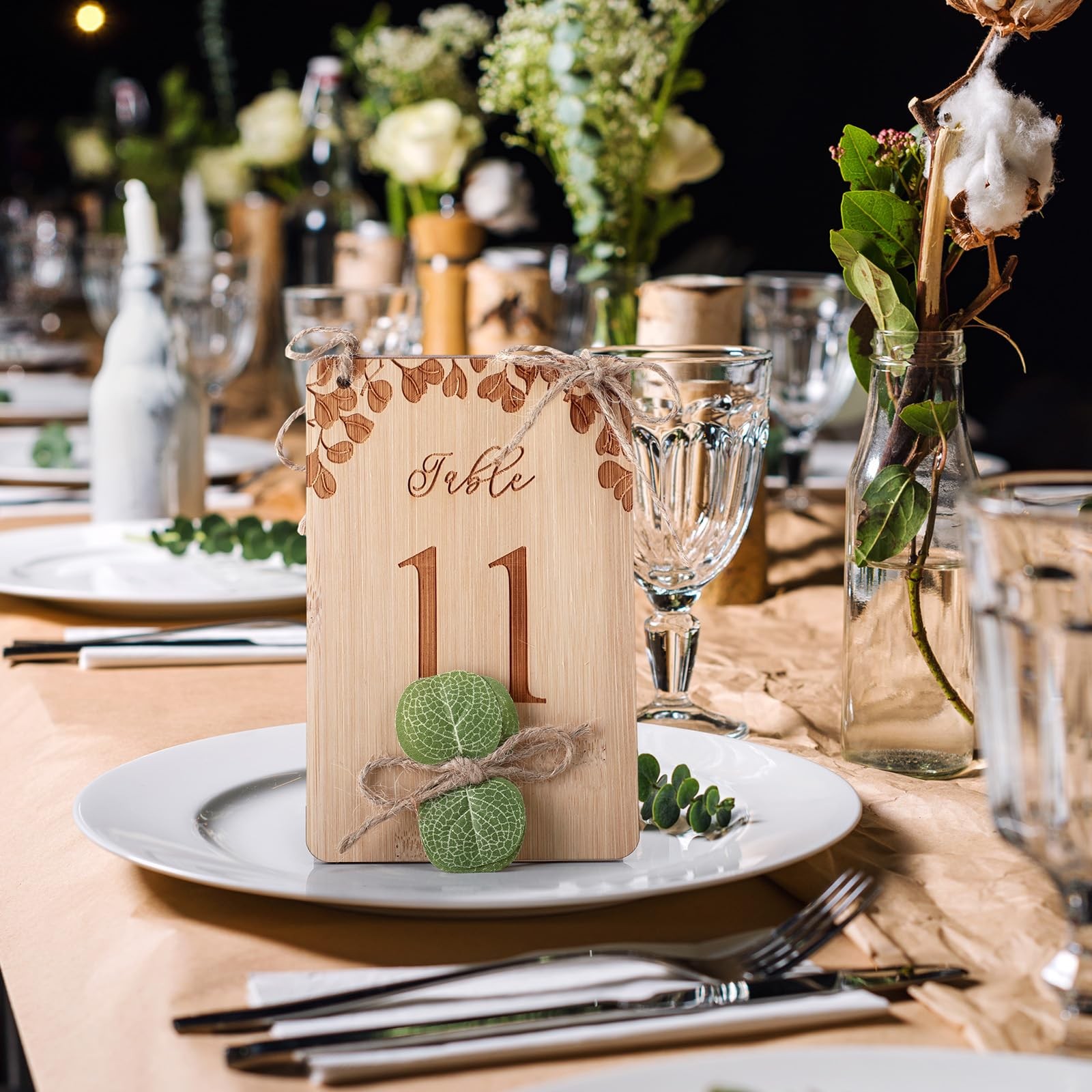 1-20 Wooden Table Numbers, 4×6, Eucalyptus, Rustic Wedding Centerpieces, Signs