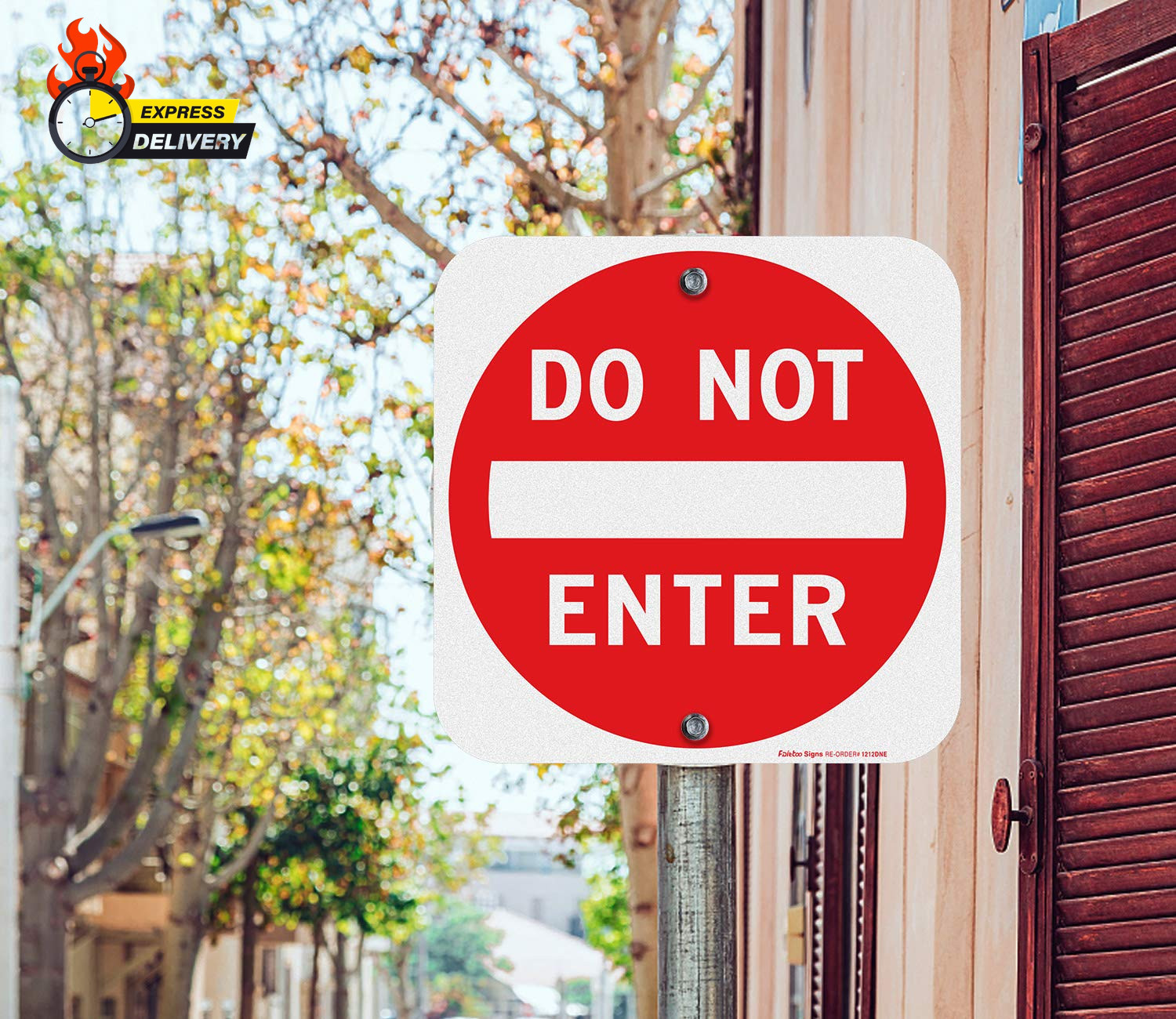 Do Not Enter Sign,12X12 Inch Square .040 Aluminum,Reflective Rust Free Metal Sig
