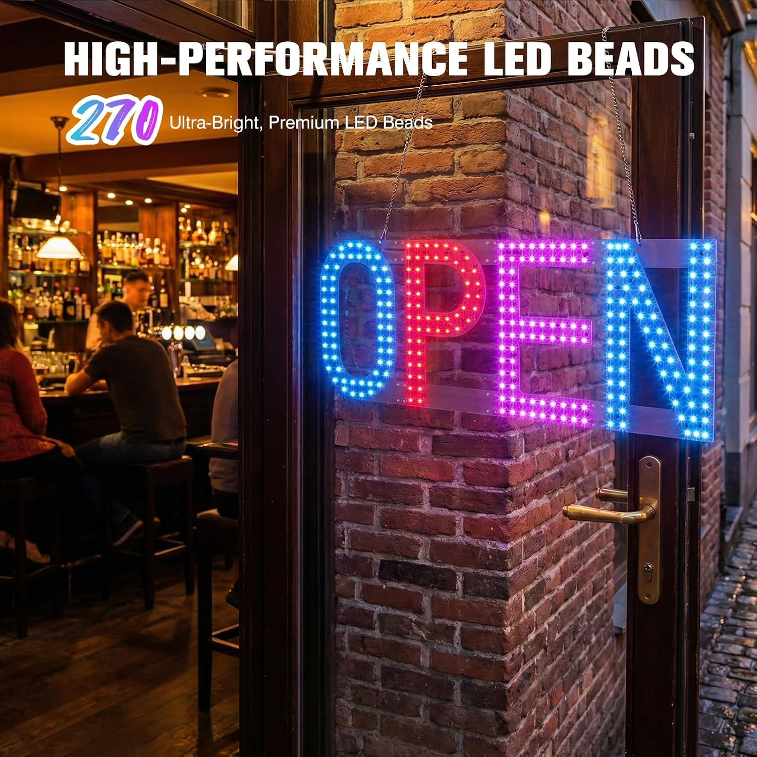 LED Open Sign for Business 40&Prime;X14&Prime; Dimmable Large Light up Sign Multi-Color