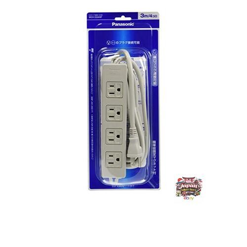 NEW Panasonic OA Tap Grounded 15A 4 Outlets Gray 3m Cord with Magnet / P