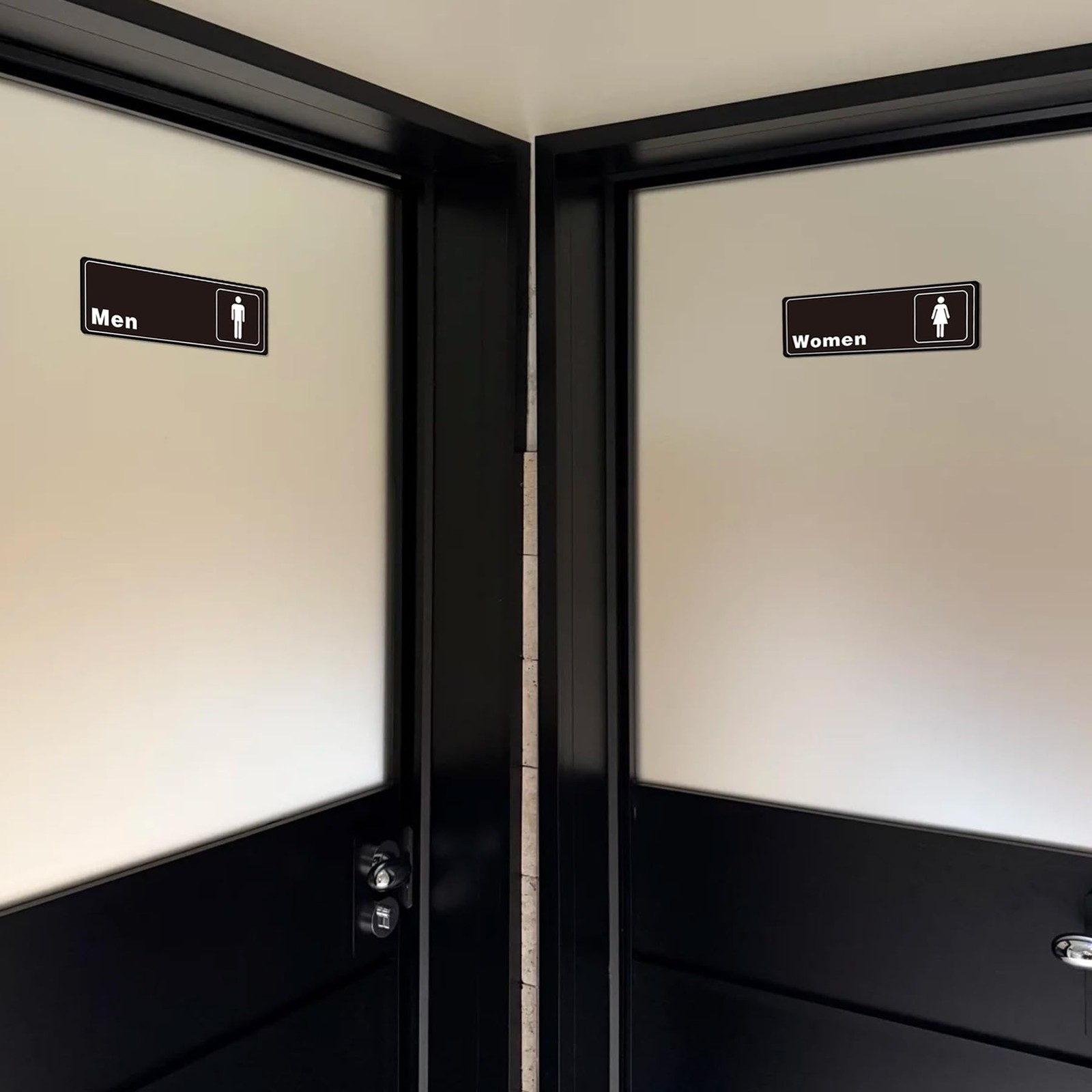 Restrooms 9×3 Inch Acrylic Sign for Men and Women Bathroom Signage Waterproof…