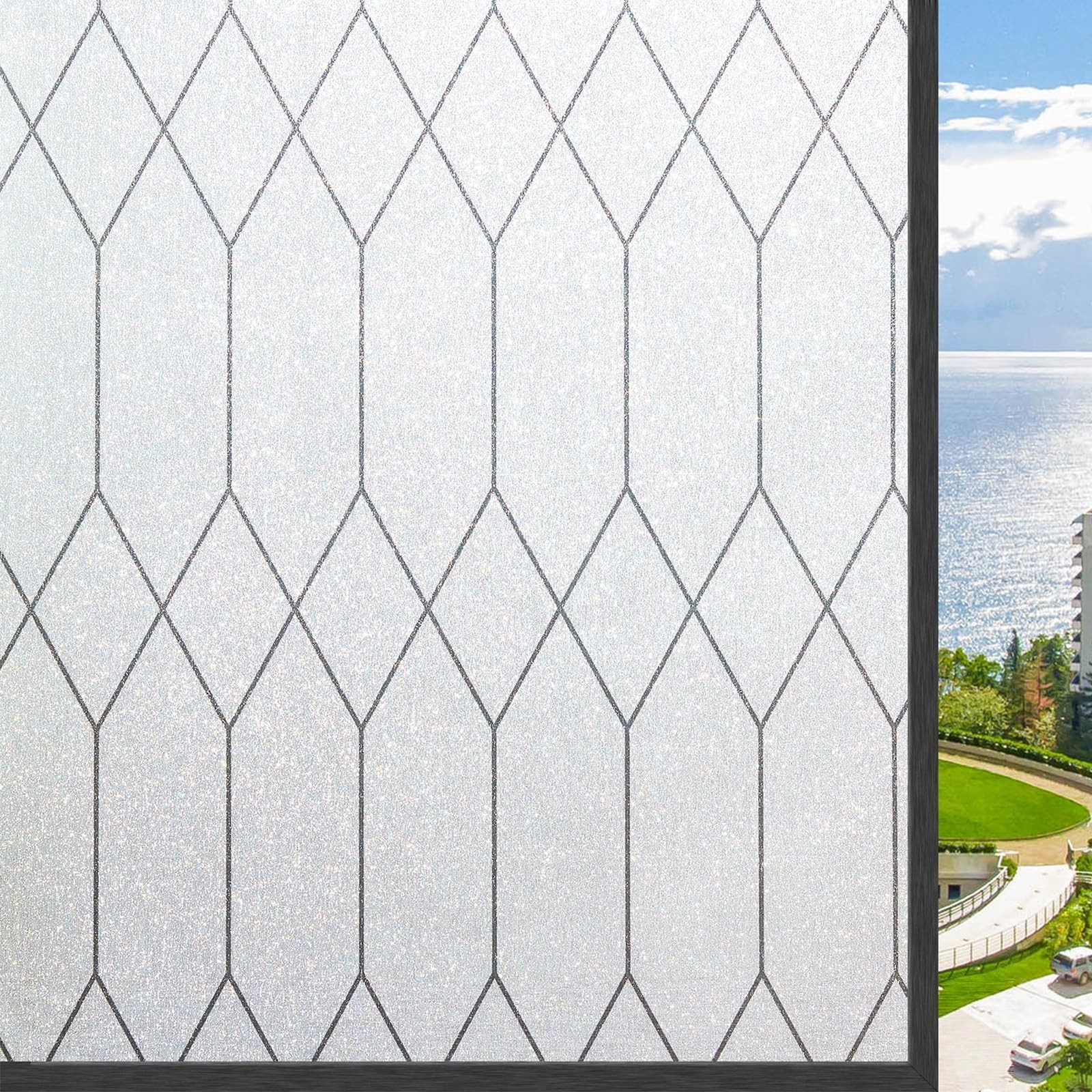 Kromapolis Window Privacy Film Frosted Glass Window Clings, Removable Vinyl D…