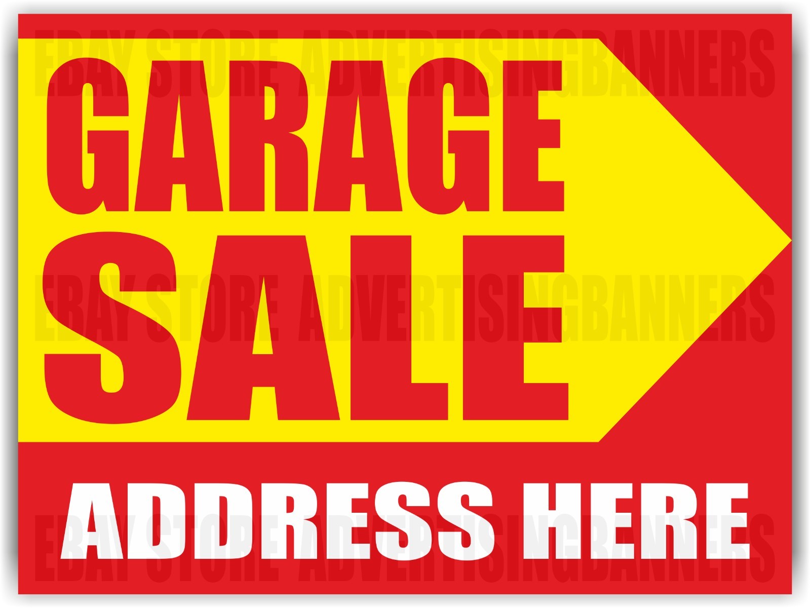 GARAGE SALE Yard Sign with H-Stakes Address Here Venta de Garage Flea Market