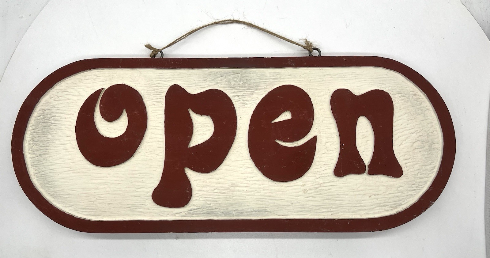 Large Rustic Wooden « Open” Sign 23 inch Decorative Hanging Business Sign