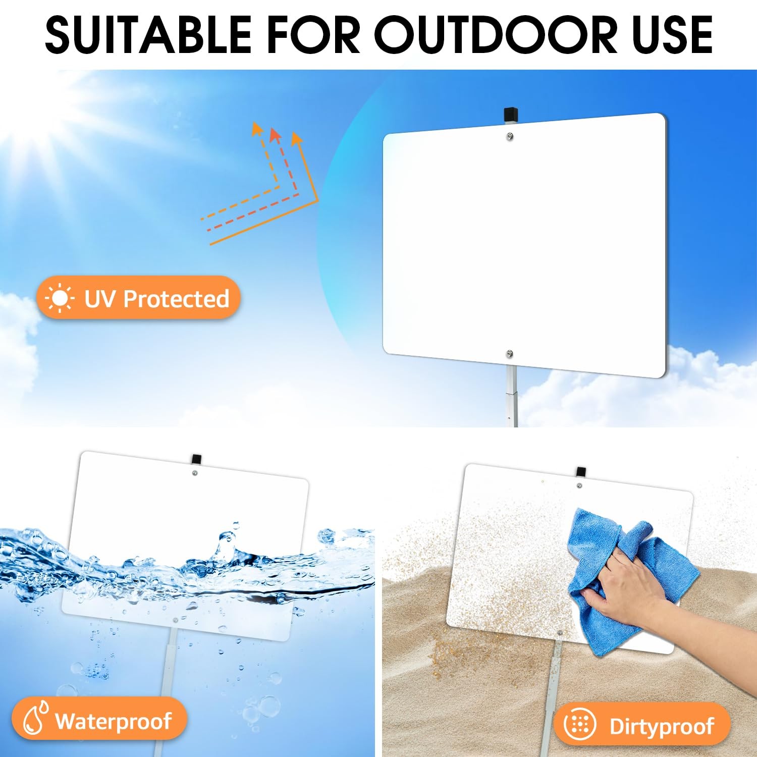 2 Pack Blank Metal Sign 42 Inch Stake 14×10 Inch Aluminum Waterproof Rust