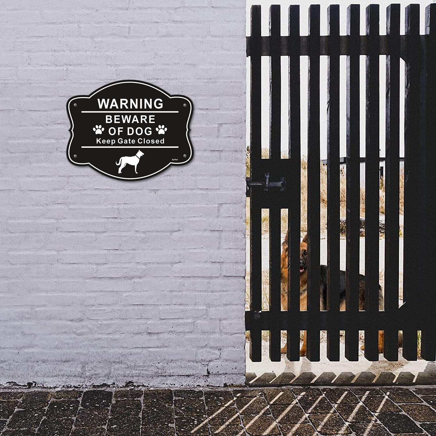 2 Pack Beware of Dog Signs for Fence,10 x 8 Inch Rust Free Aluminum Metal Yard S