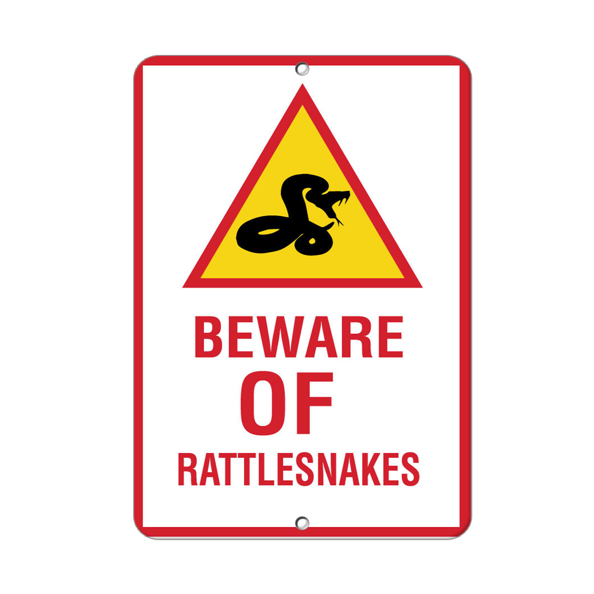 Vertical Metal Sign Multiple Sizes Beware Rattlesnakes Activity Campground