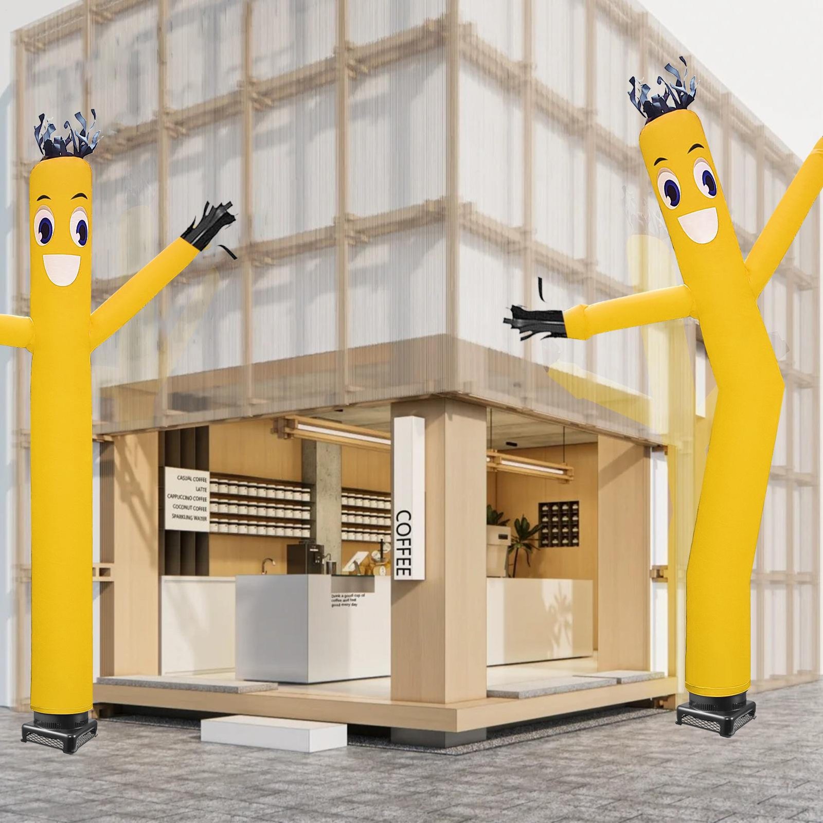 20 ft Air Dancers Wacky Waving Inflatable Tube Man with 1 HP Blower Fan US