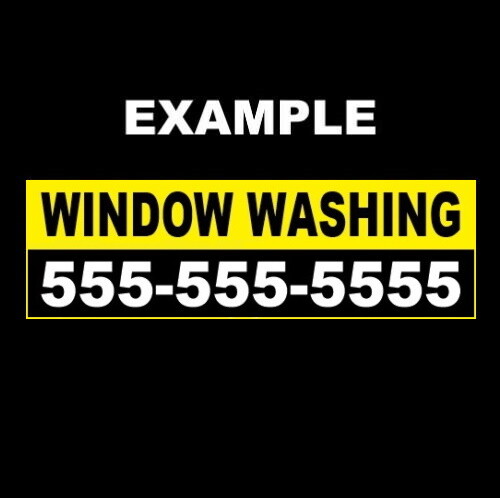 Customized « WINDOW WASHING » business STICKER sign squeegee poles washer worker