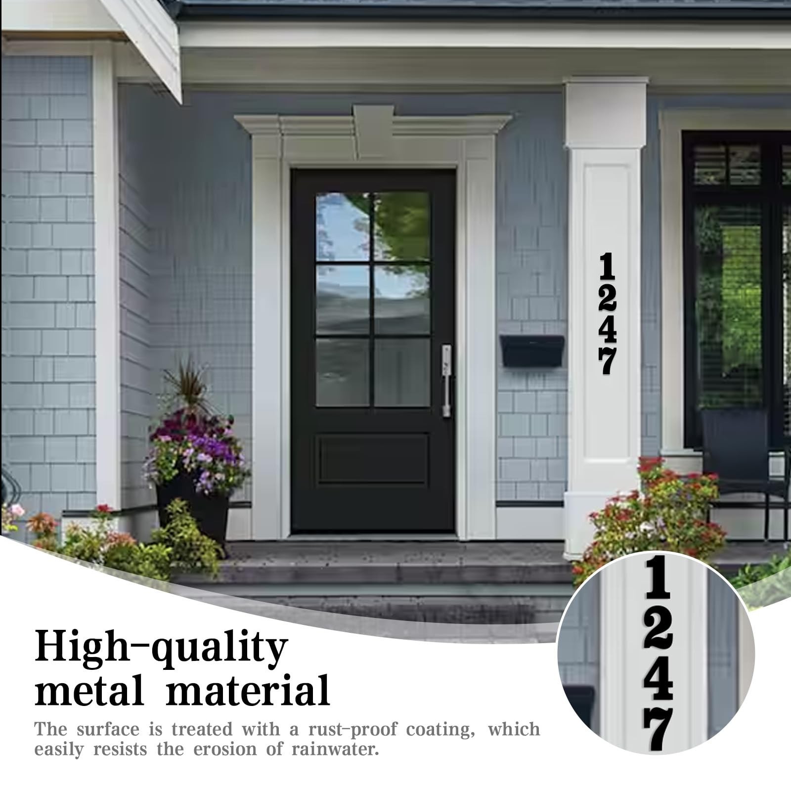 4&Prime;5&Prime;6&Prime;7&Prime;8&Prime; House Numbers for Outside Modern Address Sign – Matte Black Metal …