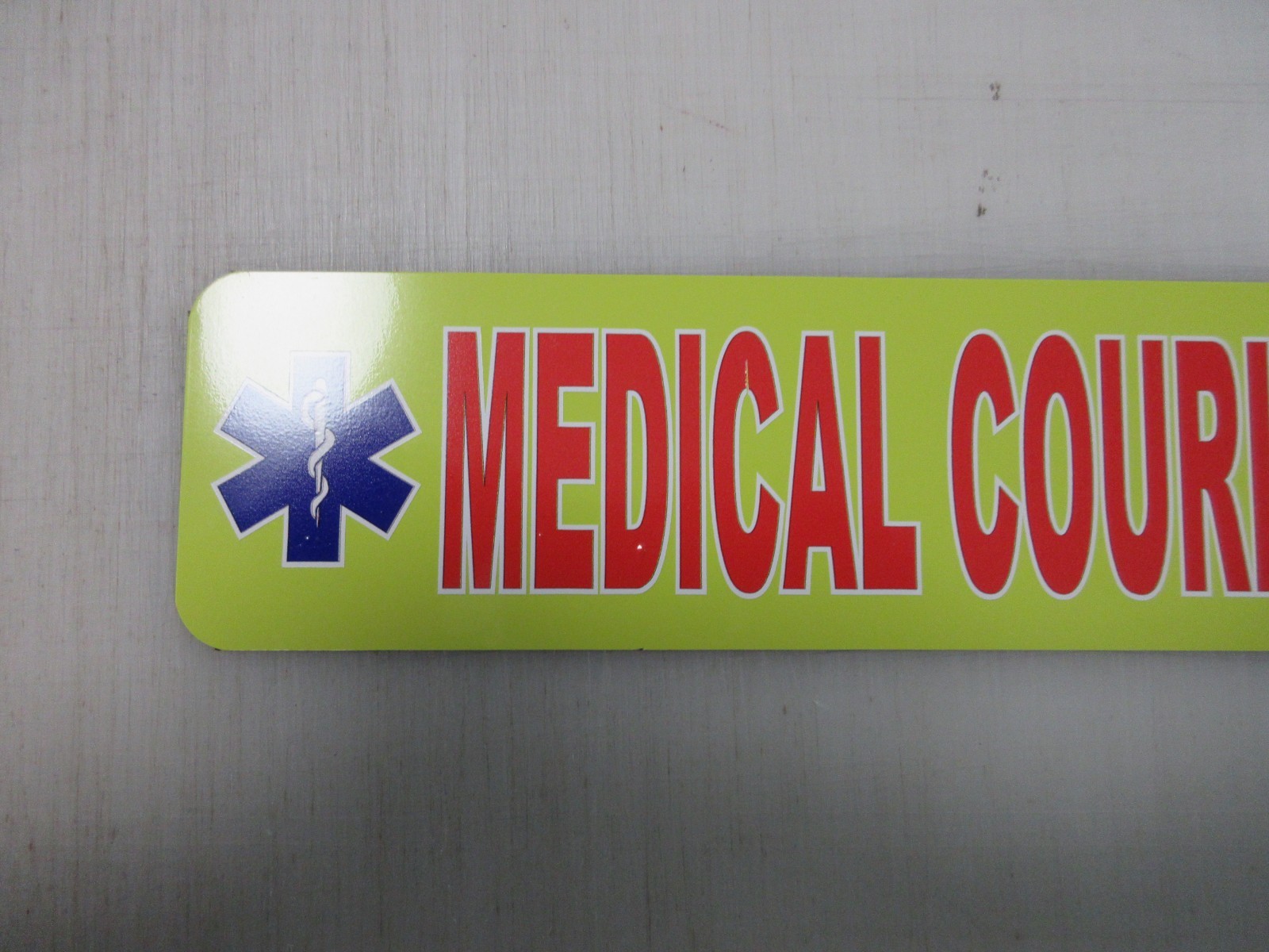 Medical Courier Yellow & Red Blue Vehicle Magnetic Sign 3&Prime;x12&Prime; Car Truck Van SUV