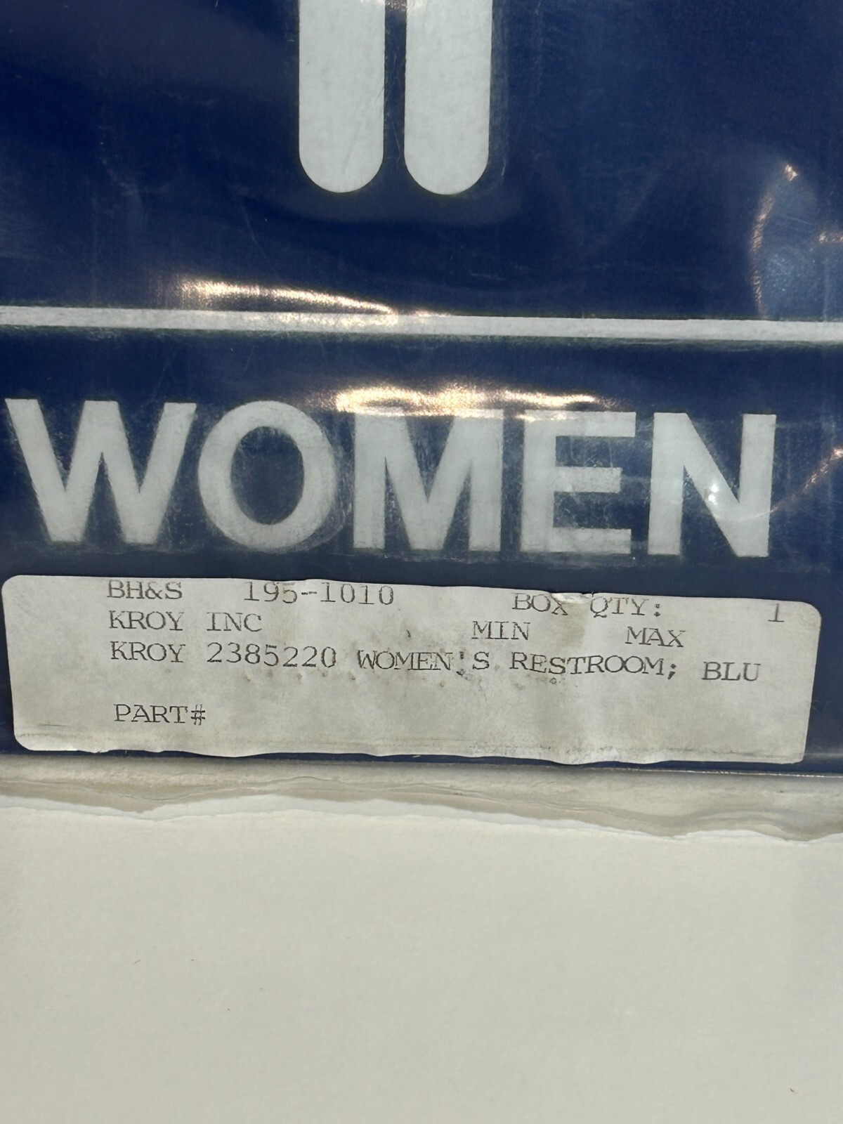 2X BATHROOM RESTROOM SIGNS 8&Prime; X 8&Prime; Set MEN WOMEN KROY ADA 195-1000 195-1010 E86