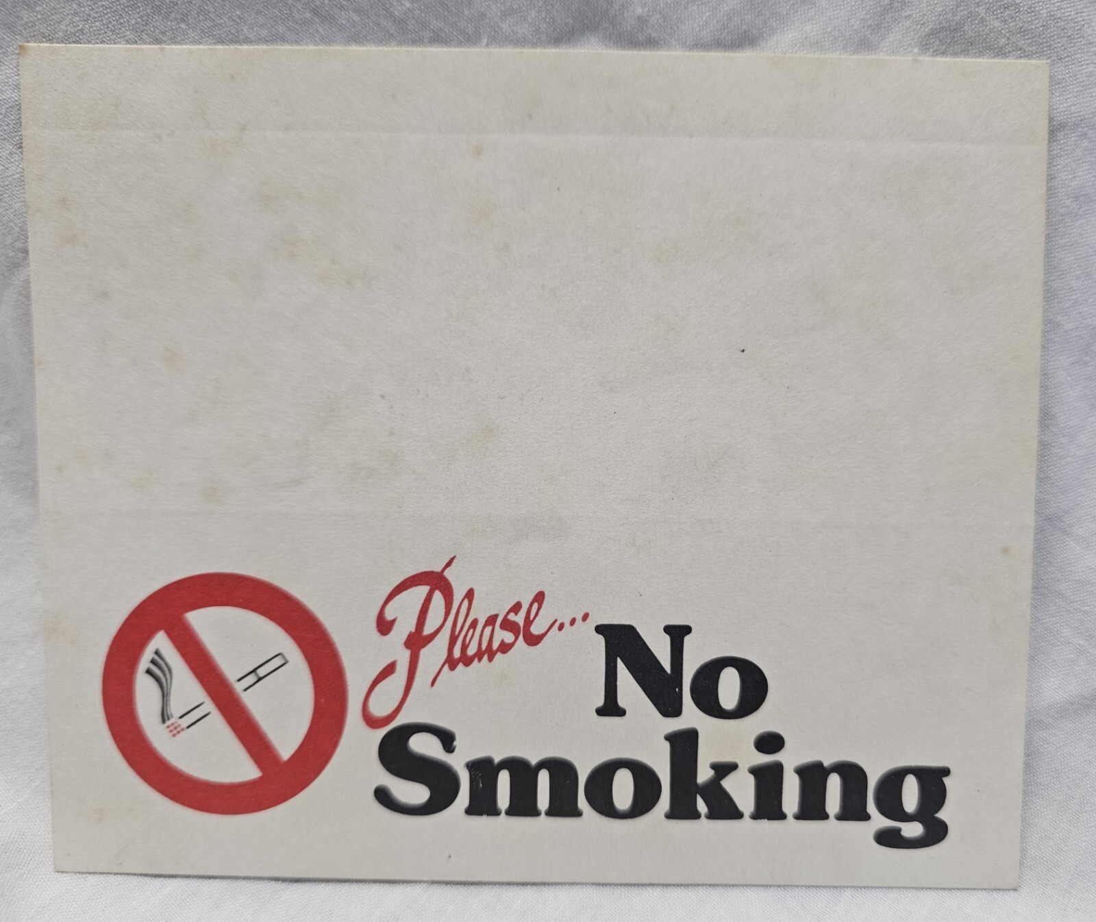 4 Vintage 4¼ » × 5¼ » Please No Smoking Foldable Sign Table Plaque Card Lot 1960&rsquo;s