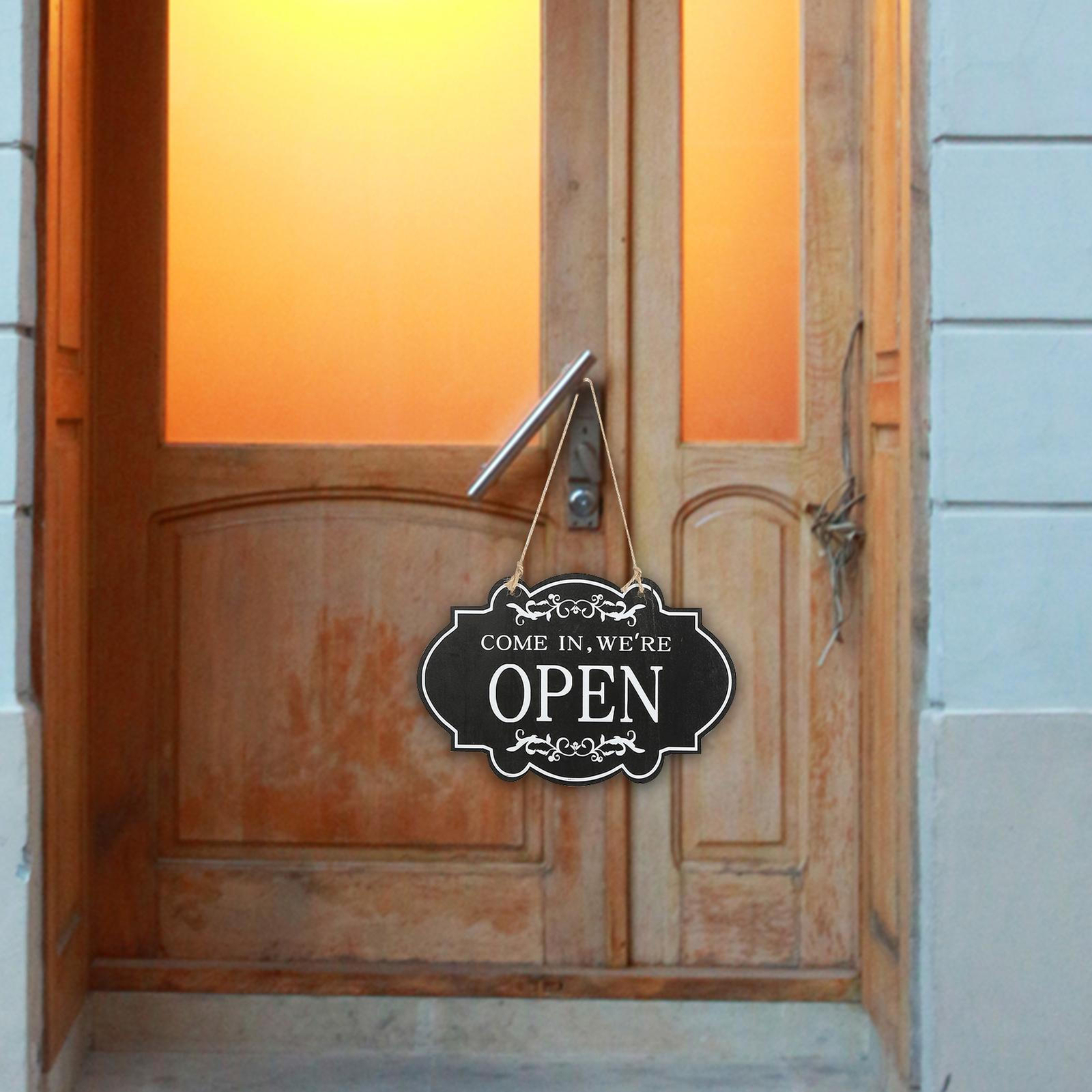 Open sign Open Closed Sign for Business Wooden Double-sided Closed Open