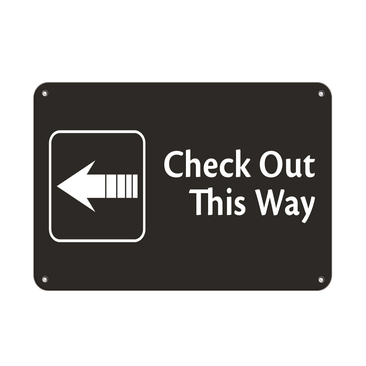Horizontal Metal Sign Multiple Sizes Check out Way Left Arrow Feature Department