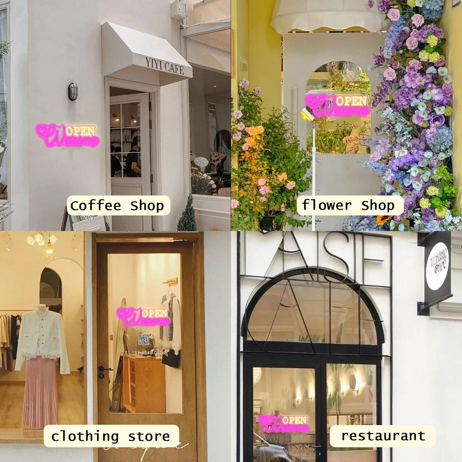 LED Neon Open Sign ,17&Prime; Light Bright for Restaurant Bar Store Shop Market