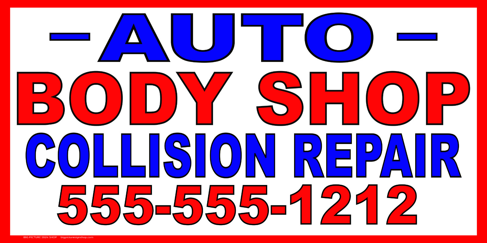 AUTO BODY SHOP COLLISION REPAIR -HUGE Banners-3 Choices YEL Wht Red-41 Sizes-USA