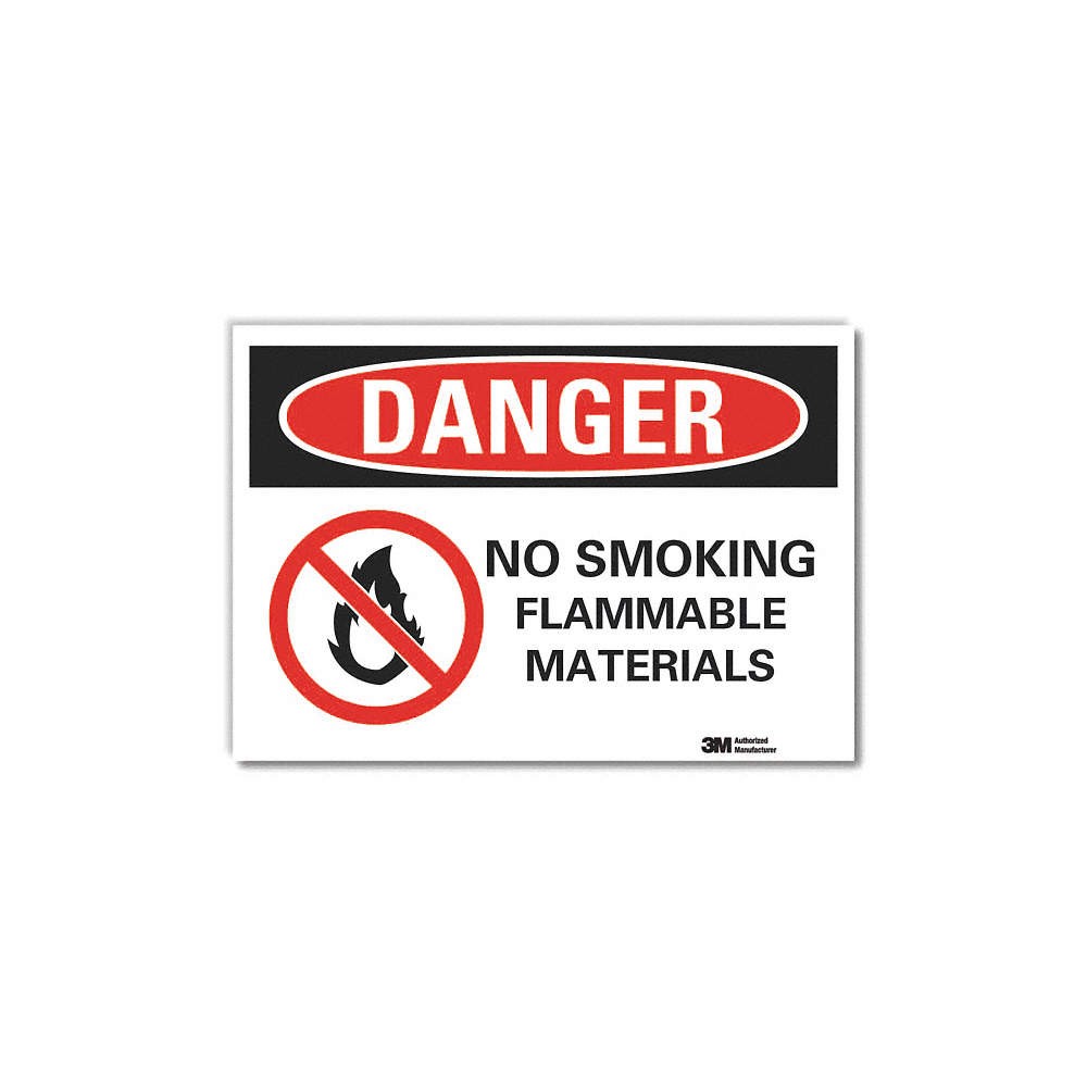 LYLE LCU4-0204-RD_10x7 No Smoking Danger Rflctv Label,7inx10in 48WP11