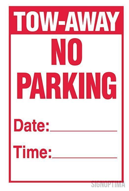 Temporary No Parking Sign , 18&Prime;x12&Prime; Cardboard Set of Two