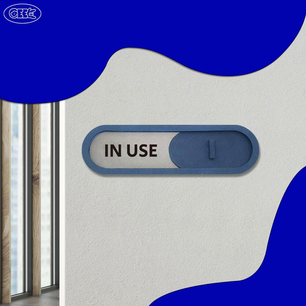 In Use Available Privacy Slider Sign Brown Premium MDF Wood 7.5×2.2&Prime;