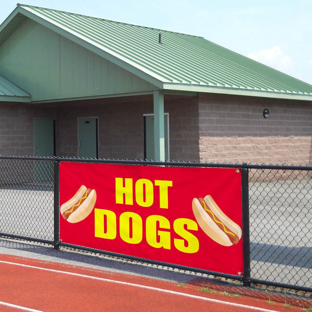 Vinyl Banner Multiple Sizes Hot Dogs Food Fair Caf Restaurant Bar Fairs Outdoor