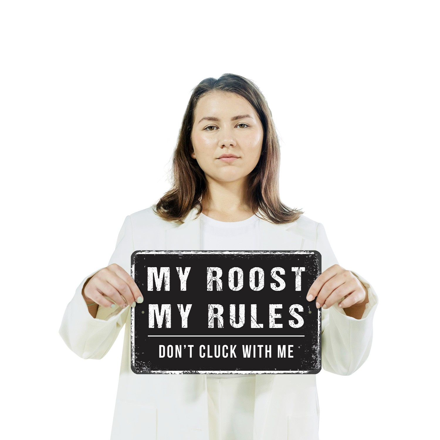 My Roost My Rules Sign Cluck Yes Clean Up Durable Perfect for Coops Barns