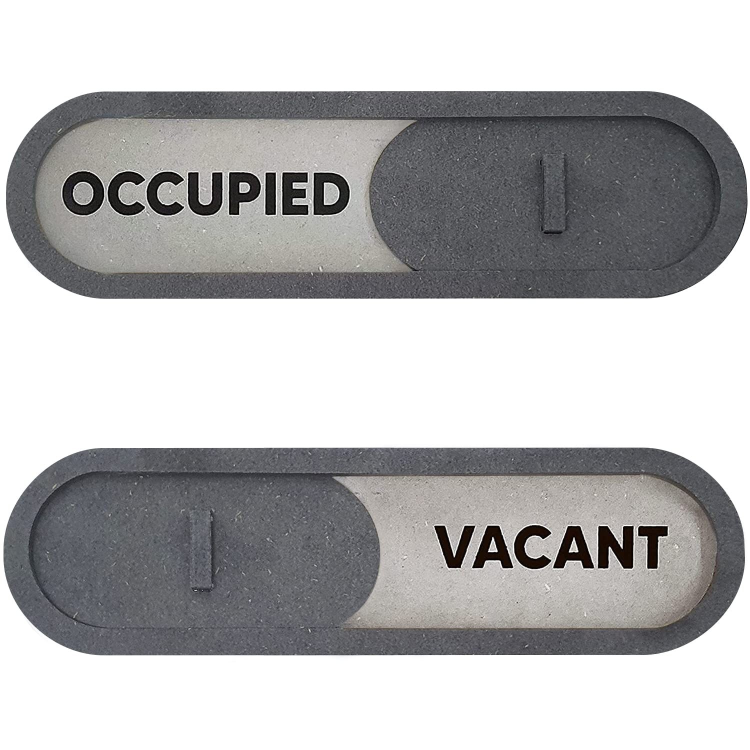 Vacant Occupied Slider Door Sign Home Office Premium MDF 7.5 x 2.2 in Gray